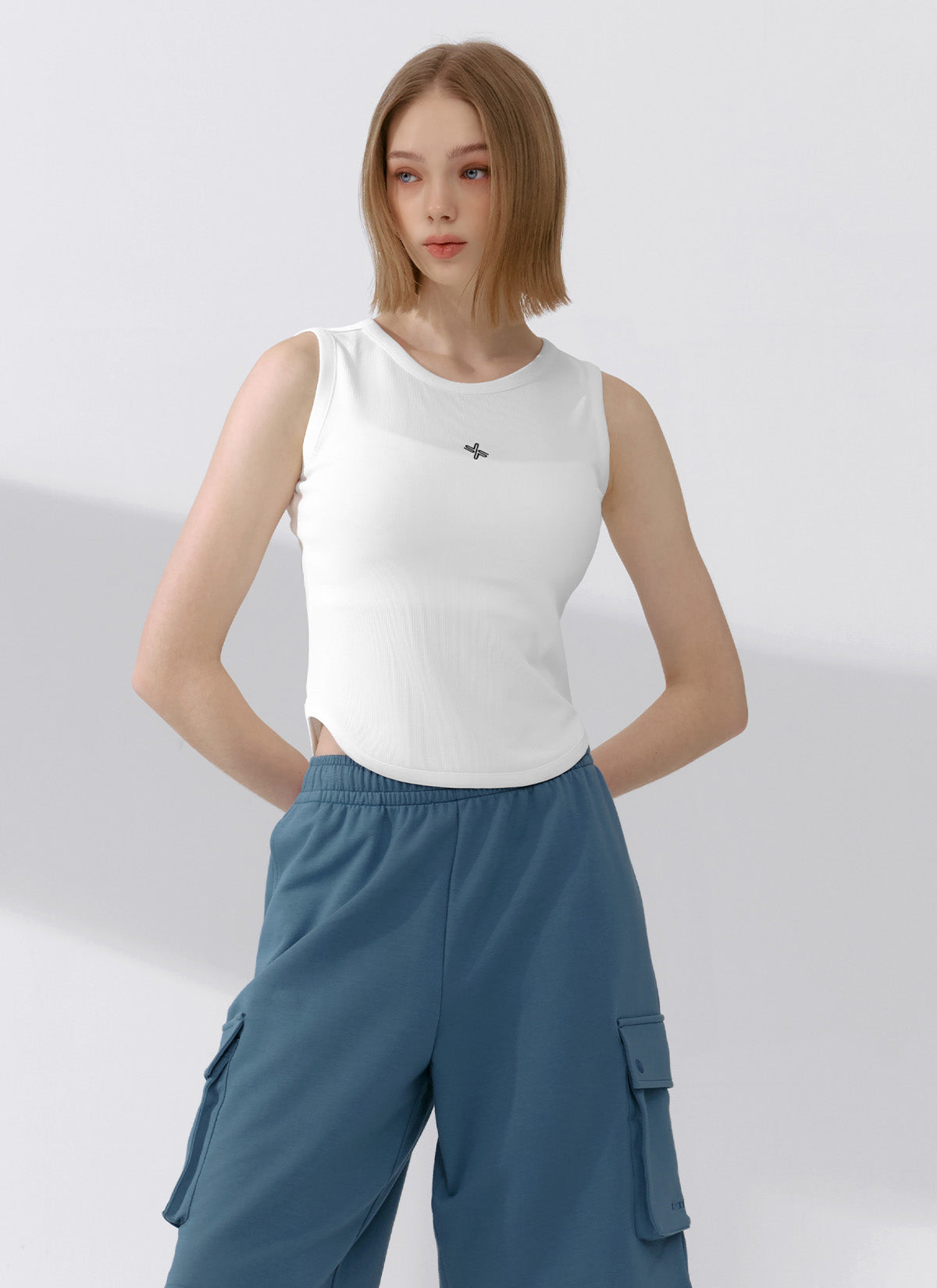 Women's Ribbed Tension Sleeveless Top - Stretchy Slim Fit Workout Shirt for Yoga, Gym & Running
