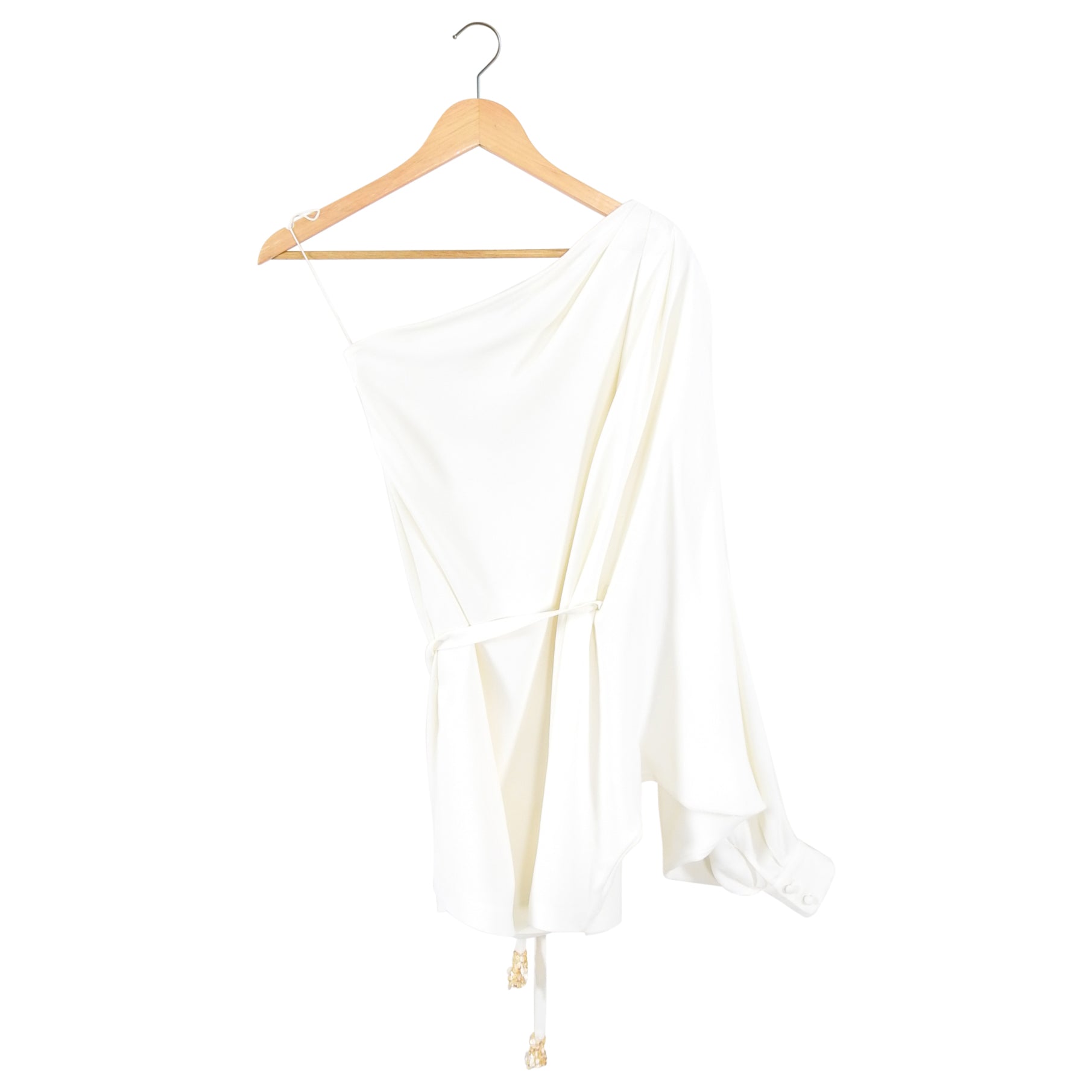 Christian Dior Ivory One Sleeve Short Mini Dress Size FR36 IT40 USA 4 - Elegant Cocktail Party & Wedding Guest Dress