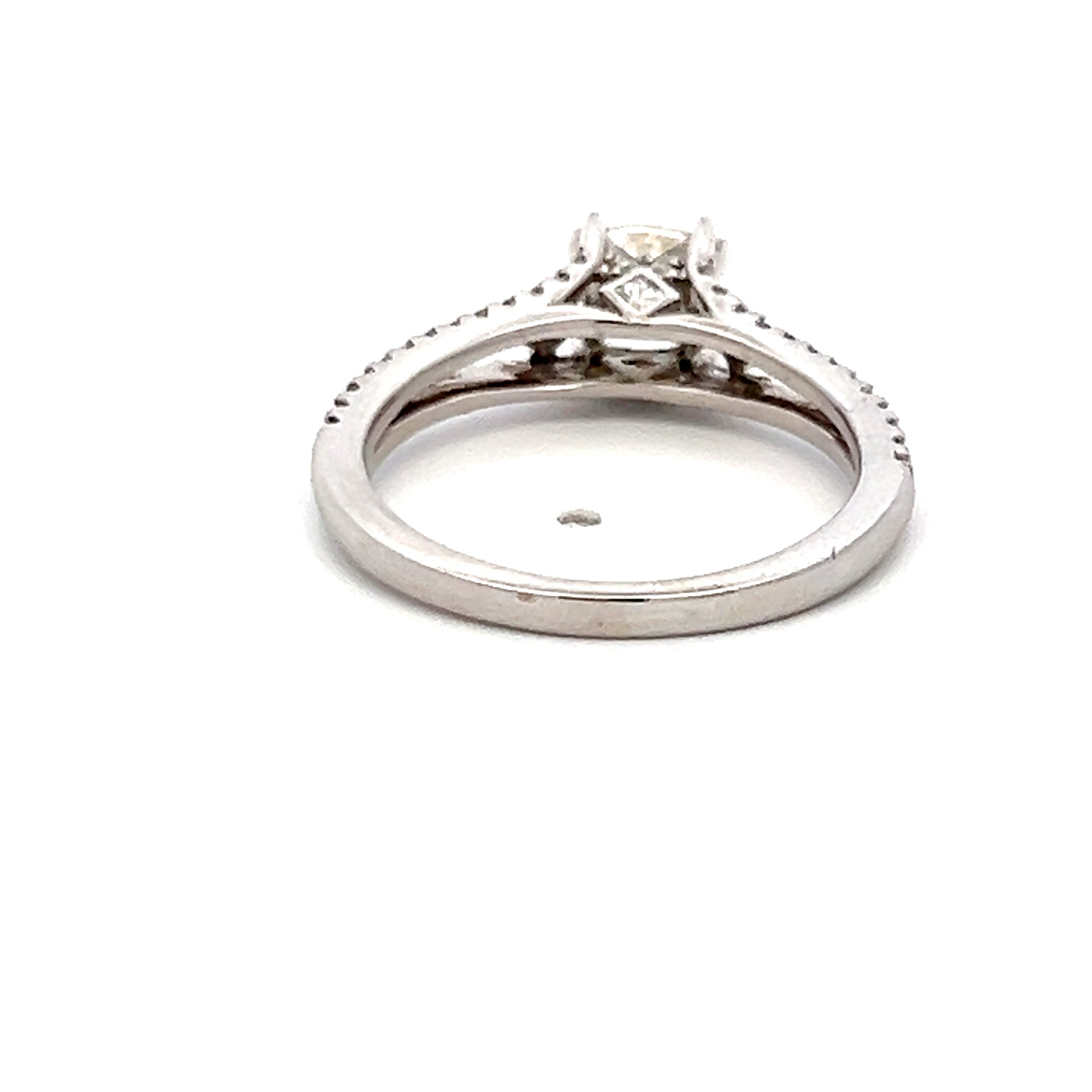 0.38 Carat Round Diamond & 0.75 Carat CZ 14K White Gold Semi Mount Engagement Ring - Perfect for Wedding, Proposal, Anniversary and Special Occasions