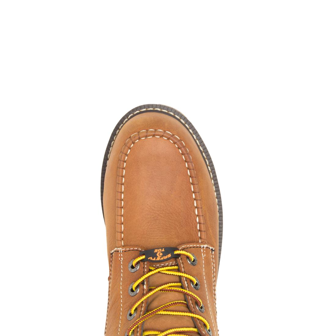 I-90 DuraShocks® 6-Inch Moc Toe Waterproof Work Boots for Men - Soft Toe, Tan - Comfortable Safety Shoes for Construction, Hiking & Outdoor Work