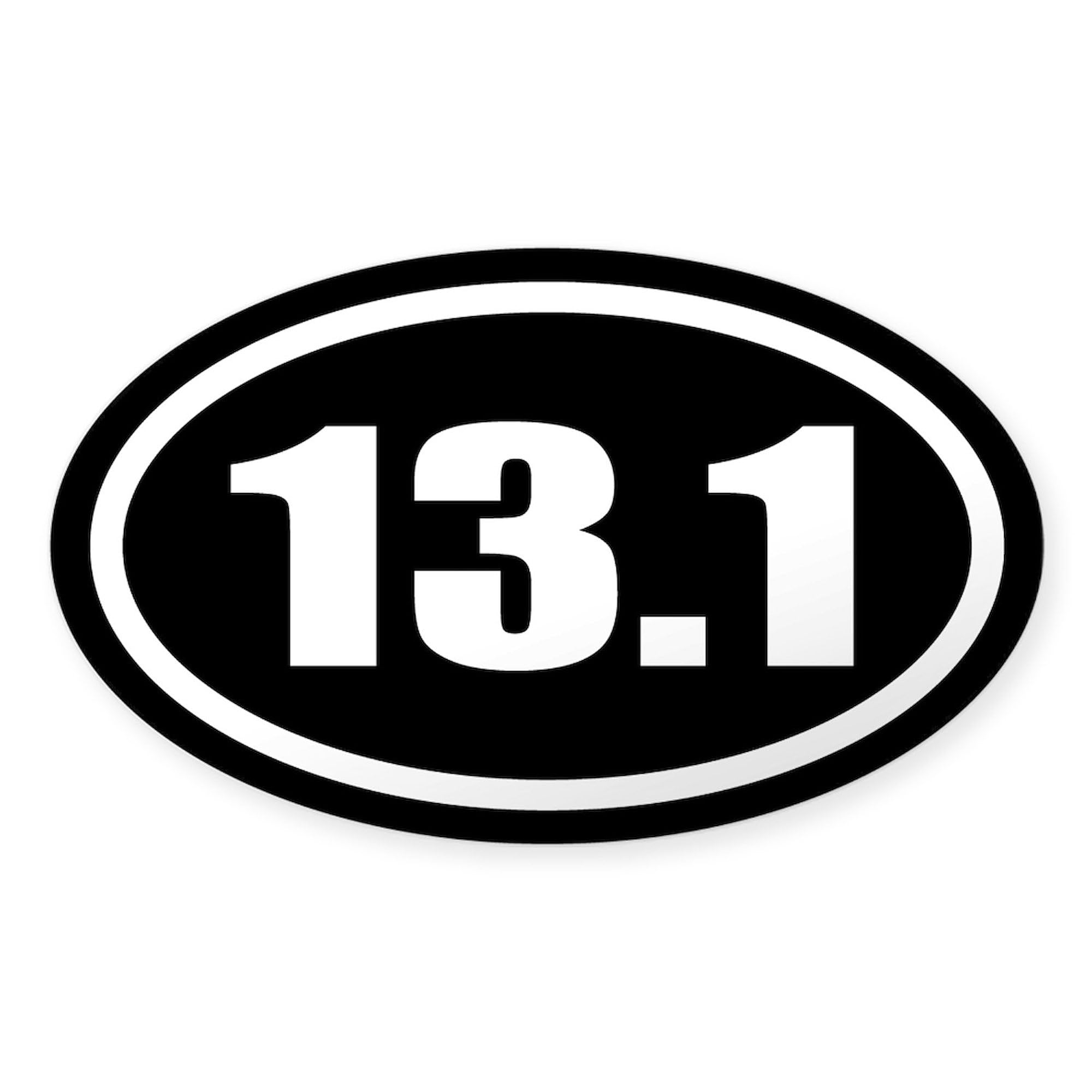 13.1 Half Marathon Oval Car Bumper Sticker - Waterproof Vinyl Decal for Runners, Cars, Laptops & Gym Bottles - Show Your Race Pride!
