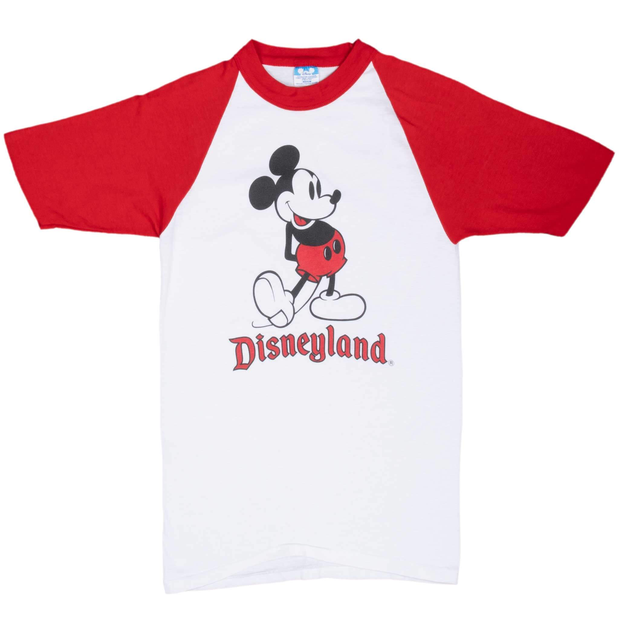 Vintage Disney Mickey Mouse Disneyland Raglan 1990s Tee Shirt XS - Made in USA - Retro Graphic T-Shirt for Casual Wear & Disney Fans Collection