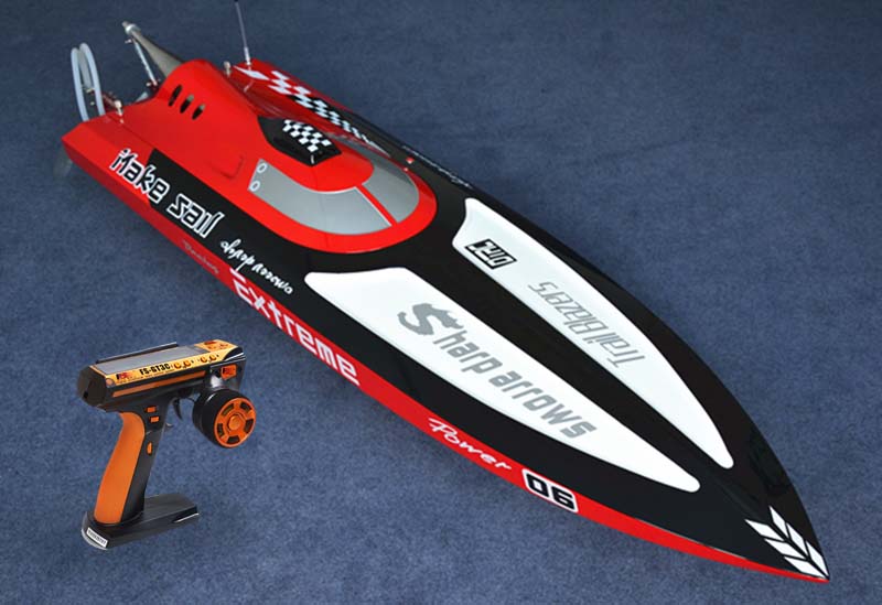 G30C 30CC Gas-Powered RC Racing Boat Kit - Blue & Red Fiberglass Hull, 65KM/H High Speed, DIY ARTR Model with Servo Controller (1210x325x233mm) - Perfect for Competitive Racing, Lake & Ocean Water Sports