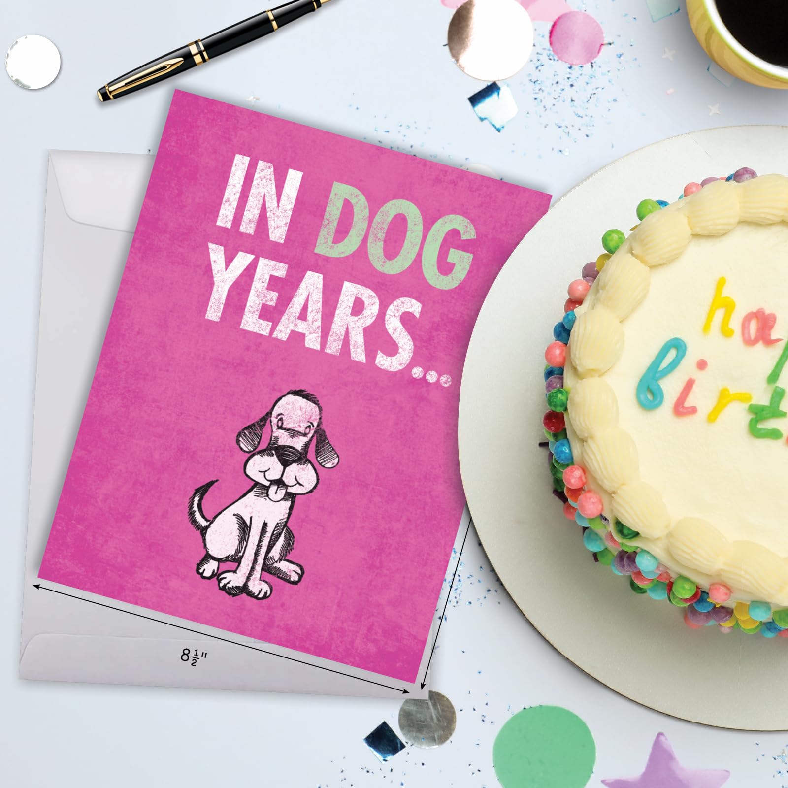 Funny Jumbo Birthday Card for Dog Lovers - 8.5x11 Inch Large Animal Humor Greeting Card - Perfect for Birthday Parties, Gifts & Celebrations - NobleWorks J2573BDG
