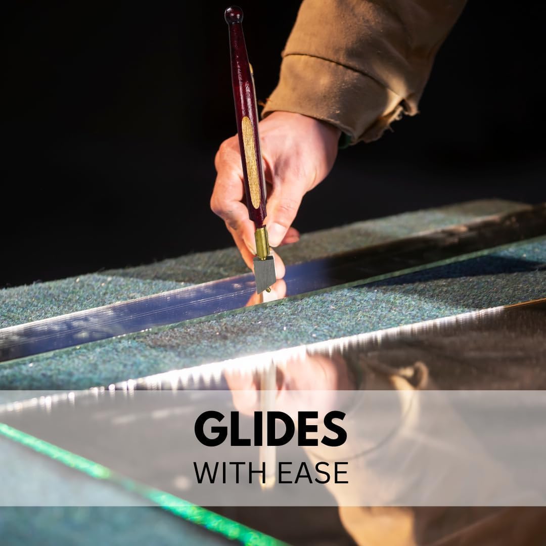 Gordon Glass® Heavy Duty Diamond Tip Glass Cutter with Notched Brass Teeth - Professional Glass Cutting Tool for Stained Glass, Mosaics, Windows & DIY Projects | Perfect for Artists, Contractors & Home Renovation