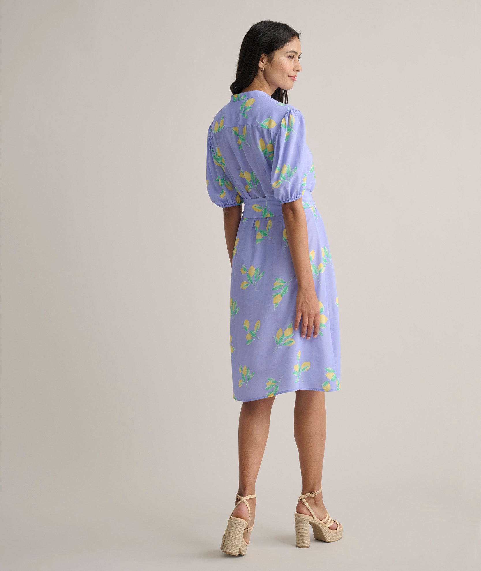 Alix Short Sleeve Lemon Print Midi Dress - Perfect for Summer Outings, Beach Vacations & Casual Date Nights