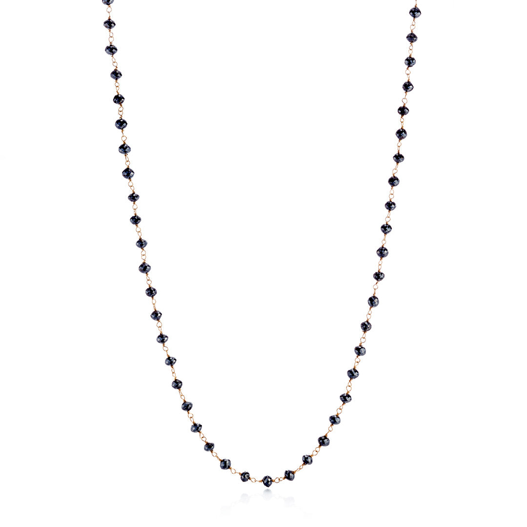 Black Diamond Rosary Necklace for Women - Elegant Religious Jewelry for Prayer, Gifts & Everyday Wear