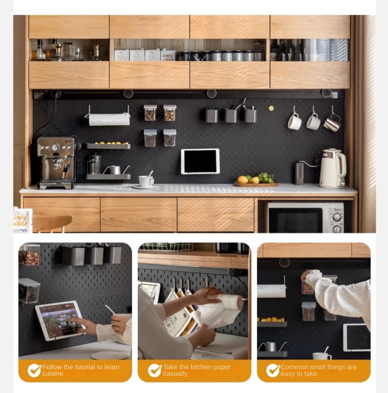 Modern Oak Solid Wood Sideboard Buffet Cabinet - Stylish Storage for Dining Room, Living Room & Entryway