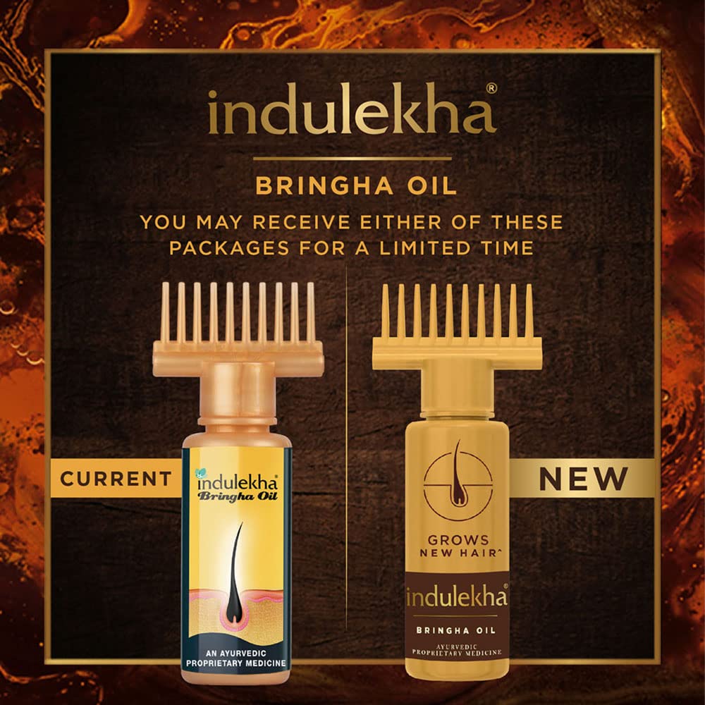 Indulekha Bringha Ayurvedic Hair Oil - 50ml for Hair Fall Control with Amla & Coconut Oil | Comb Applicator Included | Promotes Hair Growth & Scalp Health | Perfect for Daily Hair Care Routine & Ayurvedic Treatments