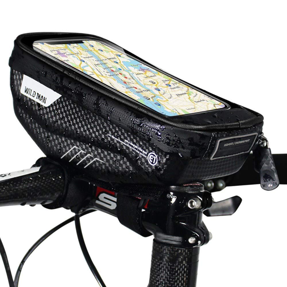 Waterproof Bike Phone Holder Bag - Touch Screen Accessible Front Frame & Handlebar Mount Cycling Storage Pack for iPhone & Android - Perfect for Commuting, Mountain Biking & Outdoor Adventures