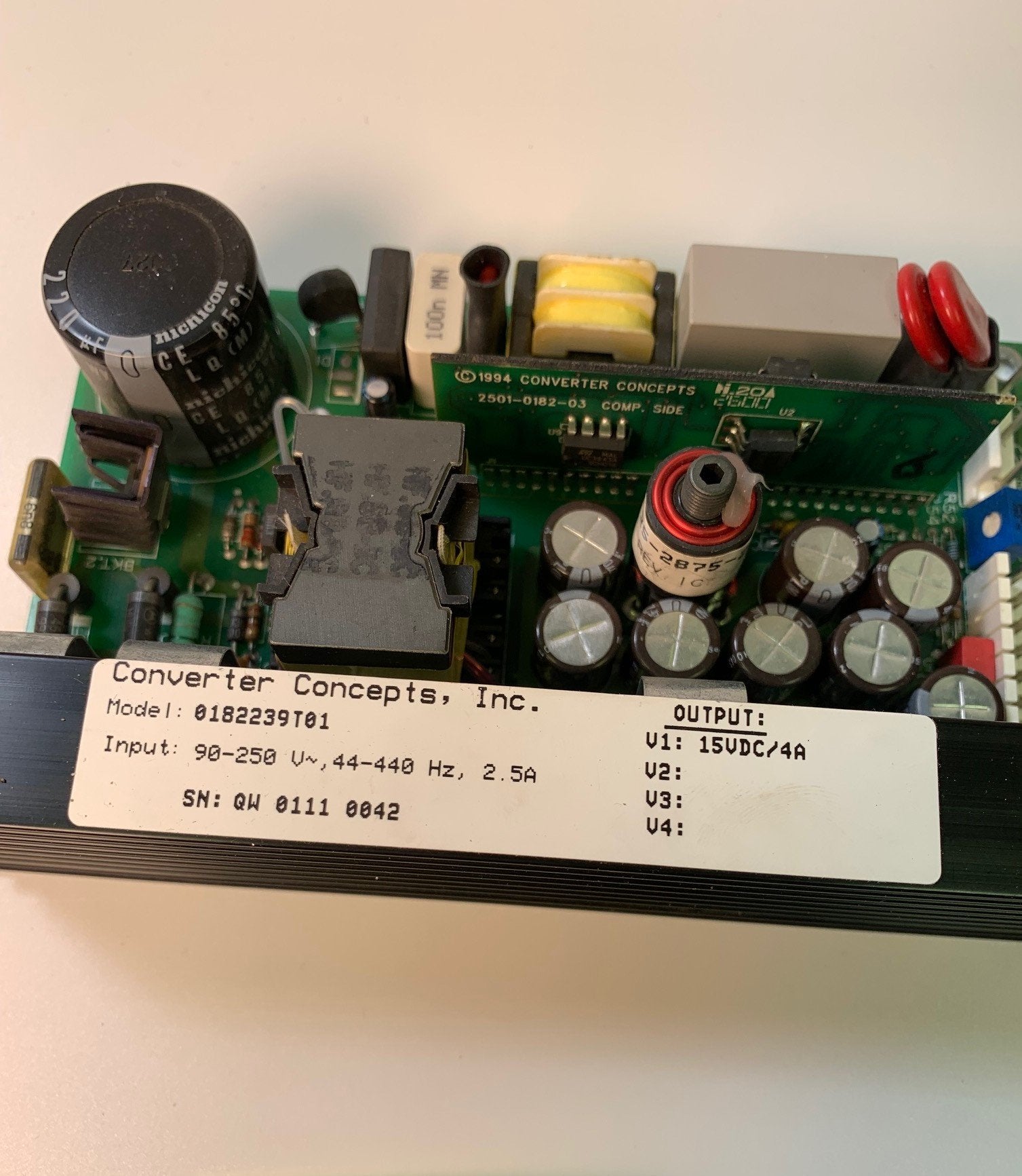 Converter Concepts 0182239T01 15V DC 4A Power Adapter - Perfect for Laptops, Routers, LED Strips & Electronics