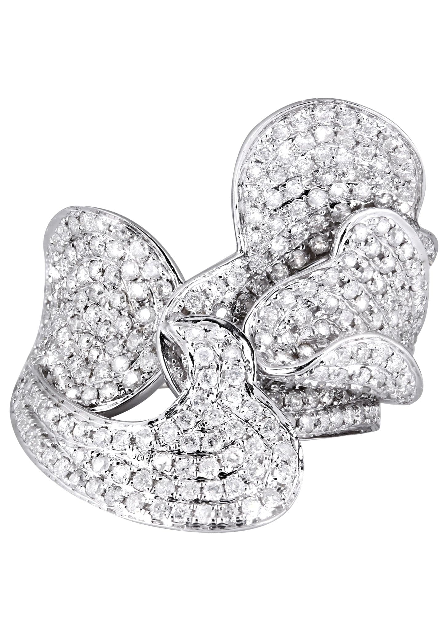 14K White Gold Ladies Diamond Cocktail Ring - 2.16 Carat Round Cut Solitaire Engagement Ring - 11.93 Grams Elegant Jewelry Gift for Women - Perfect for Weddings, Anniversaries & Special Occasions