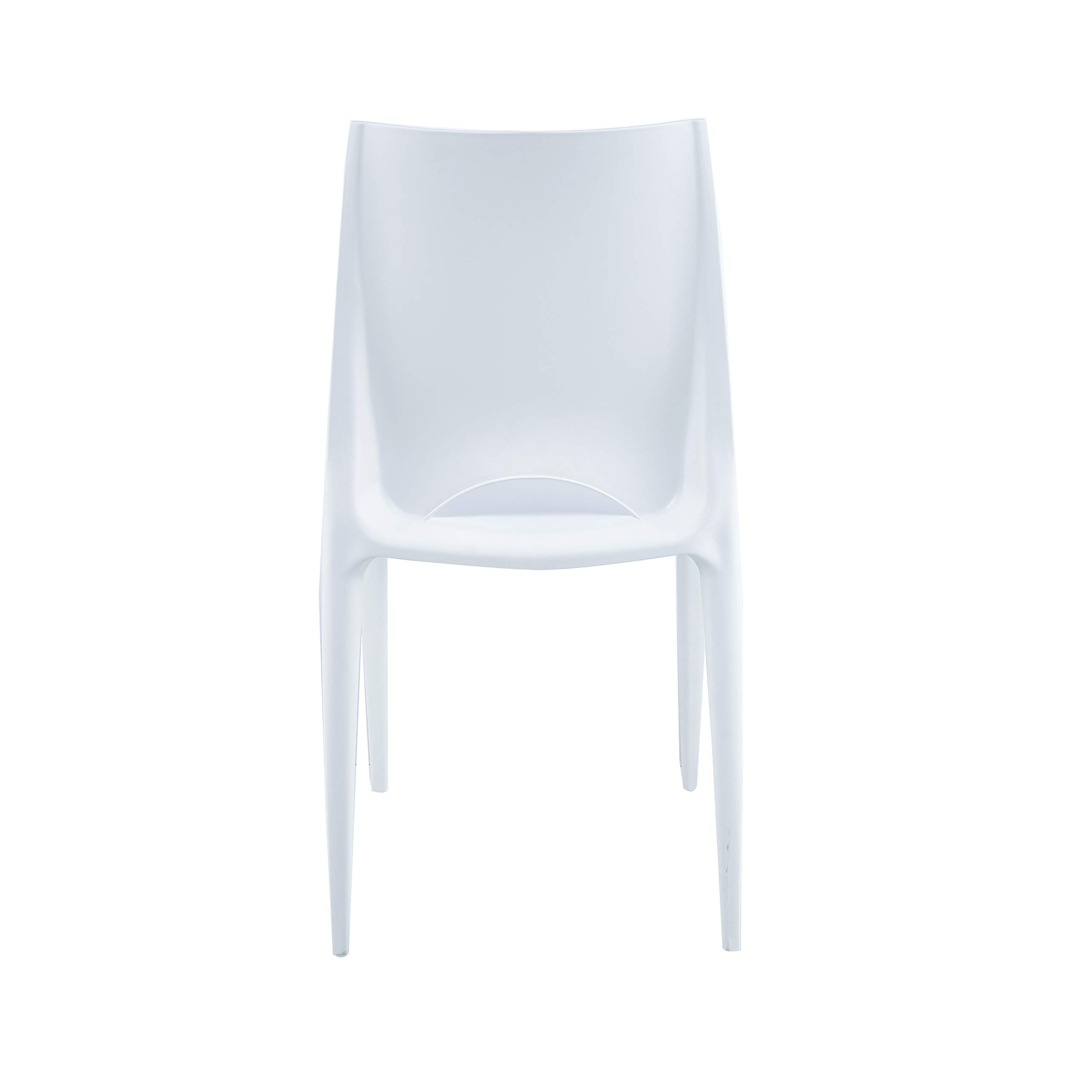 Porthos Home Garin 4-Piece Dining Chair Set - Waterproof & Stain-Resistant Plastic, Rectangular Mid-Height Back & Tapered Legs - Stackable Modern Chairs for Kitchen, Dining Room, Patio & Small Spaces