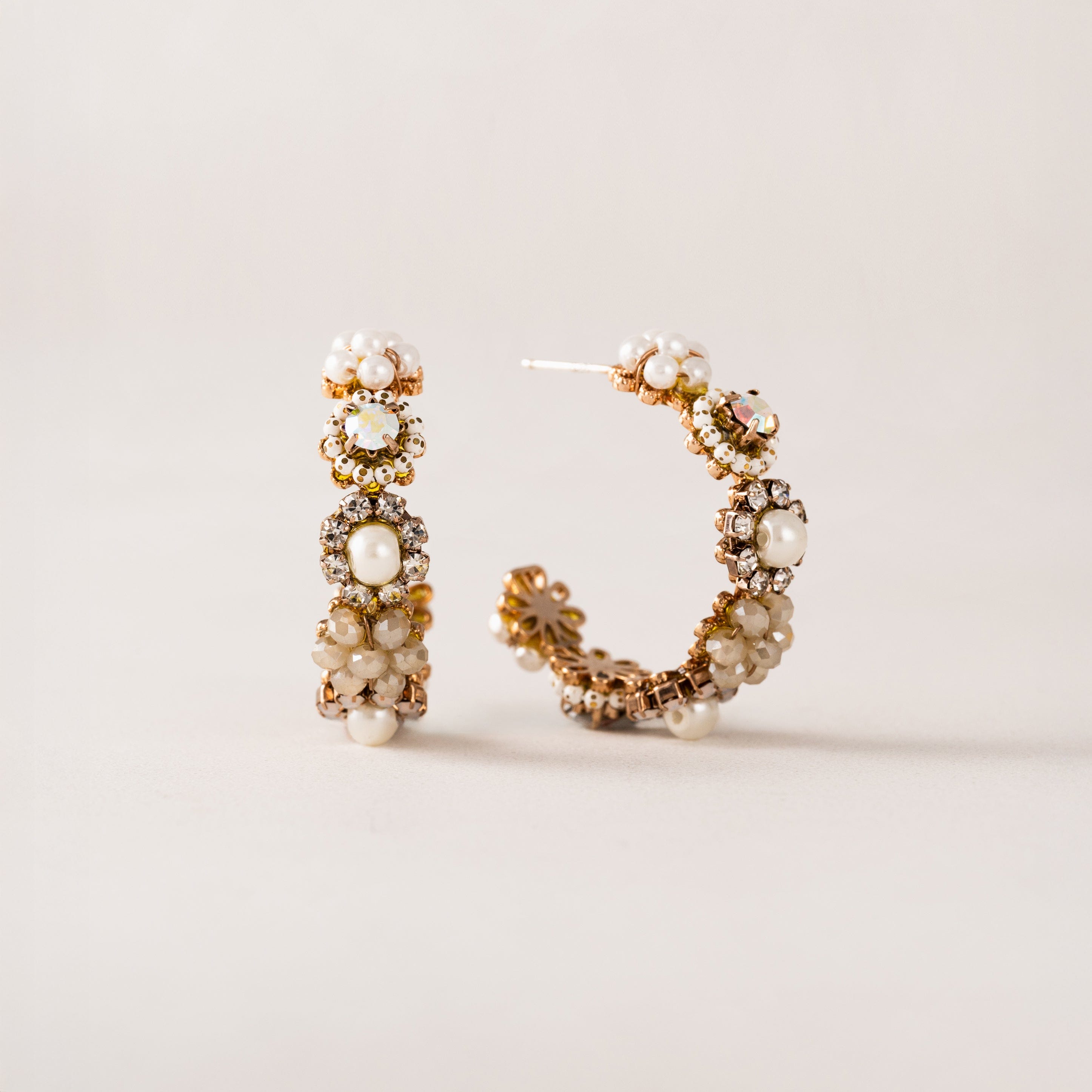 Bloom Crystal Hoop Earrings for Women - Elegant Dangle Earrings with Sparkling Crystals | Perfect for Parties, Weddings & Everyday Wear