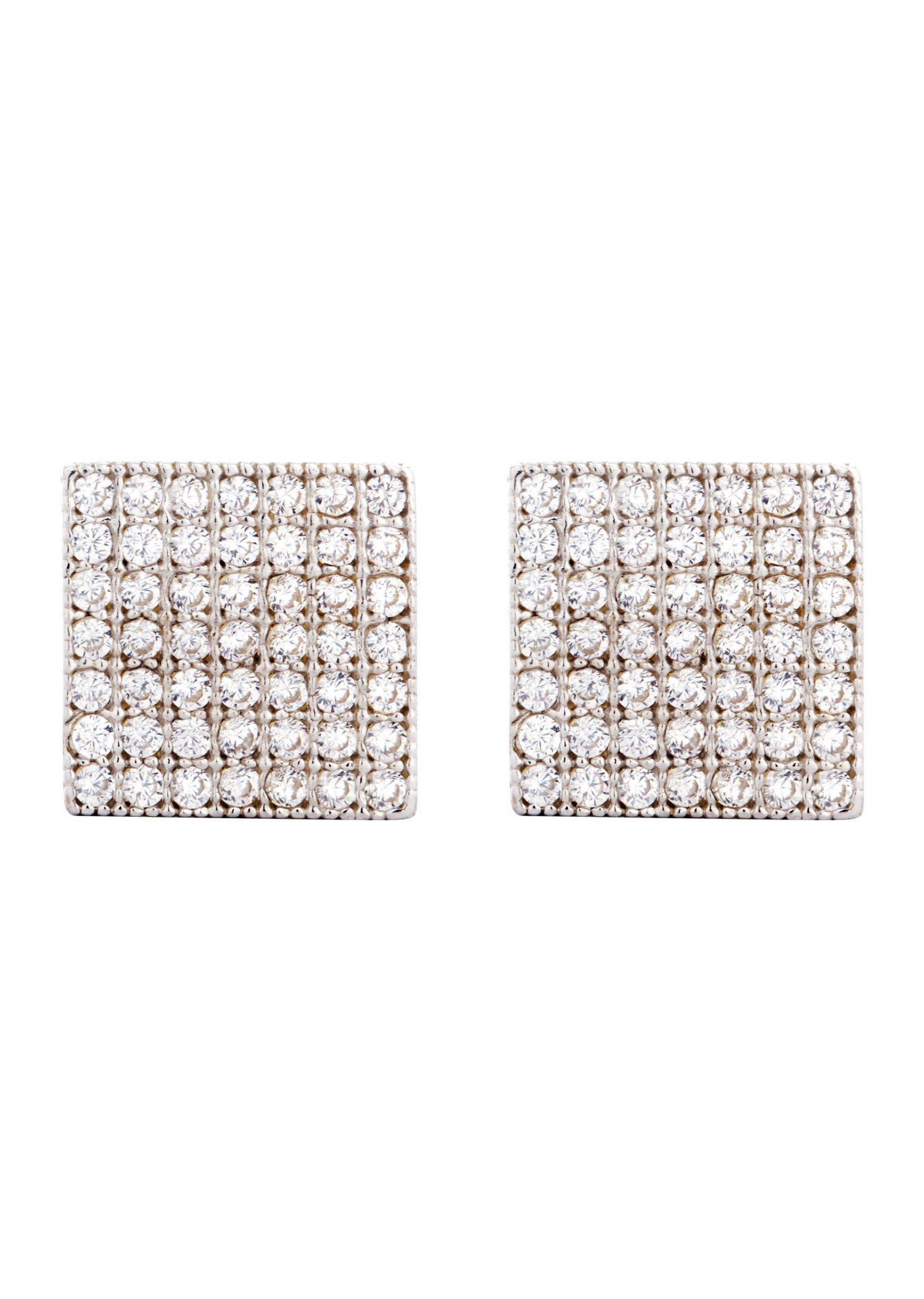10K Solid Gold Square Stud Earrings for Men - 3/8 Inch Wide | Hypoallergenic Luxury Jewelry for Everyday Wear & Special Occasions