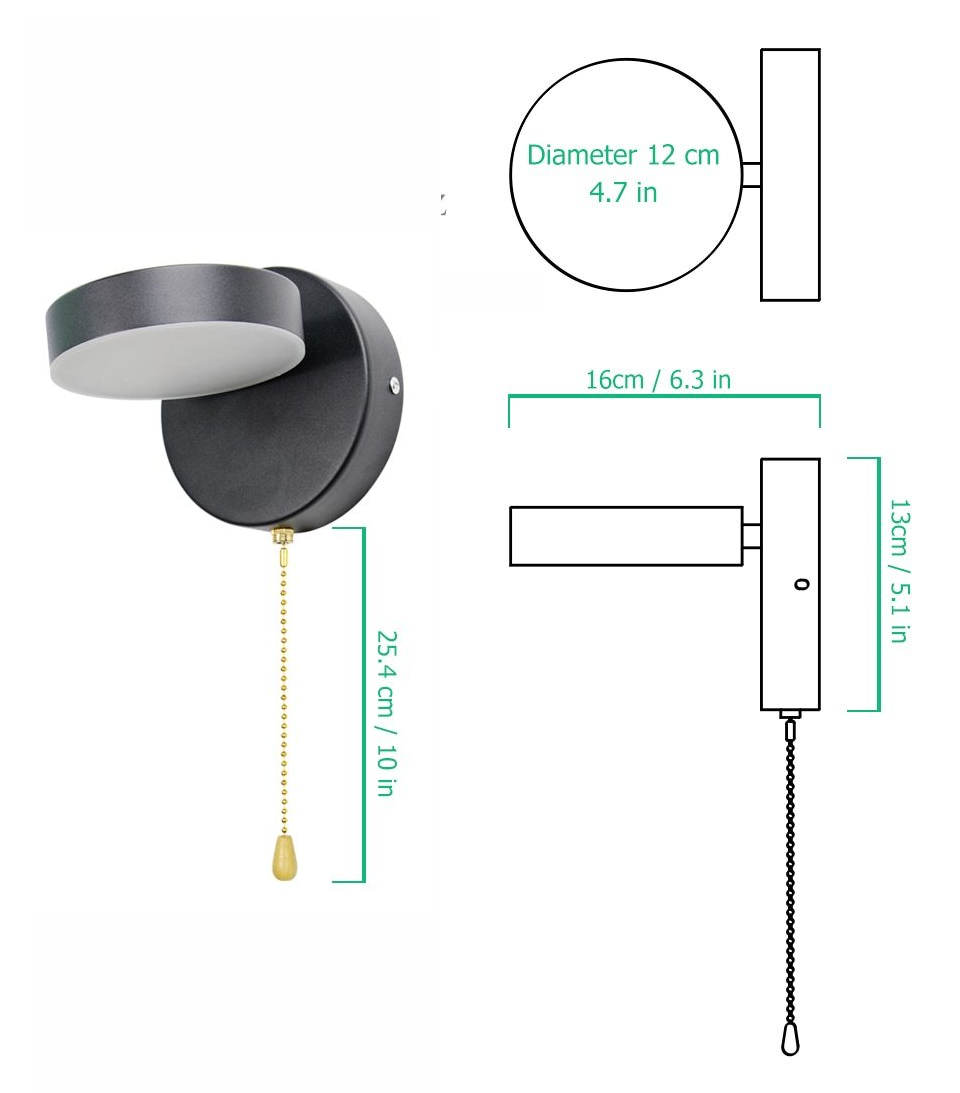 Rotating Metal LED Wall Lamp - Modern Disk Design for Home & Office Decor | Energy-Efficient Lighting for Living Room, Bedroom, or Hallway