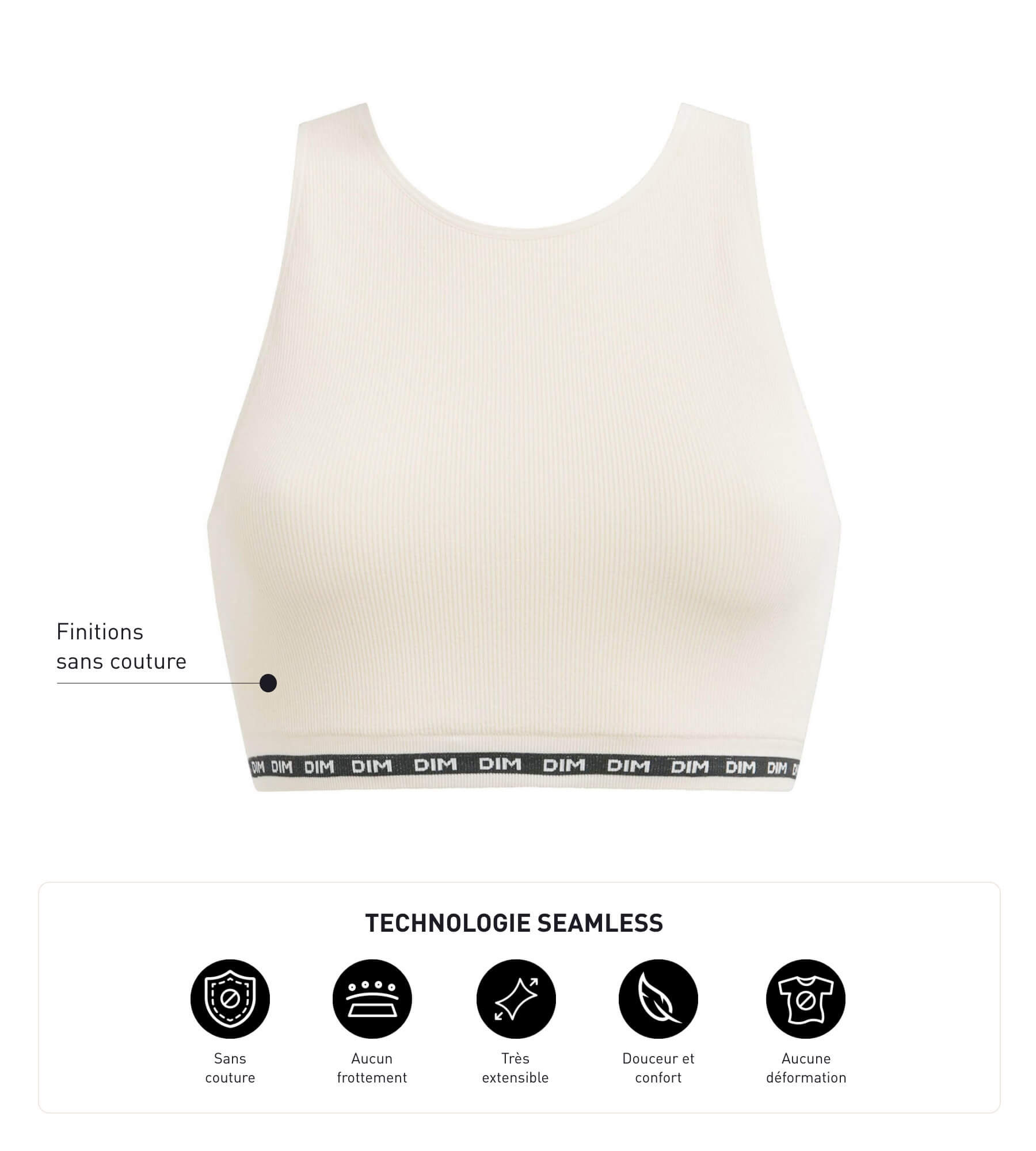 Seamless Ribbed Microfiber Crop Top in Beige - Comfortable & Stylish for Yoga, Gym, and Casual Wear