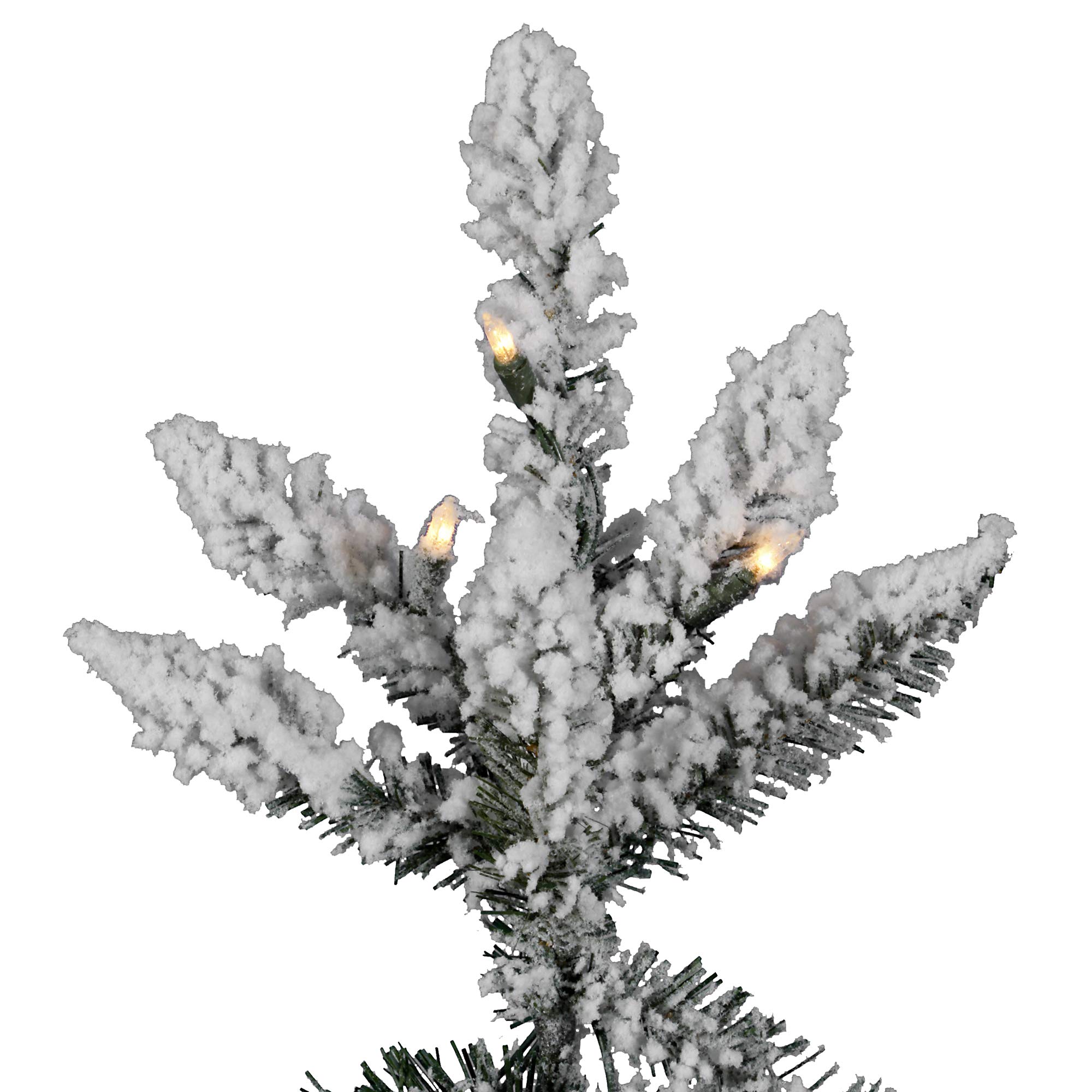 Vickerman Flocked Utica Artificial Christmas Tree with Dura-Lit 250 Clear LED Lights - 4.5 Feet Tall, 41 Inches Wide (A895146) - Perfect for Home Holiday Decor, Office Party & Indoor Christmas Decoration