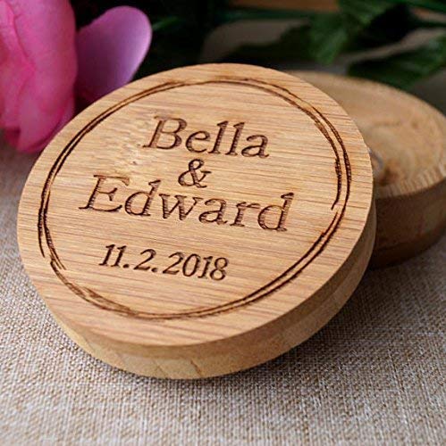 Personalized Wooden Ring Box for Wedding - Custom Engraved Ring Bearer Box with Velvet Lining - Perfect for Proposals, Vows & Special Occasions