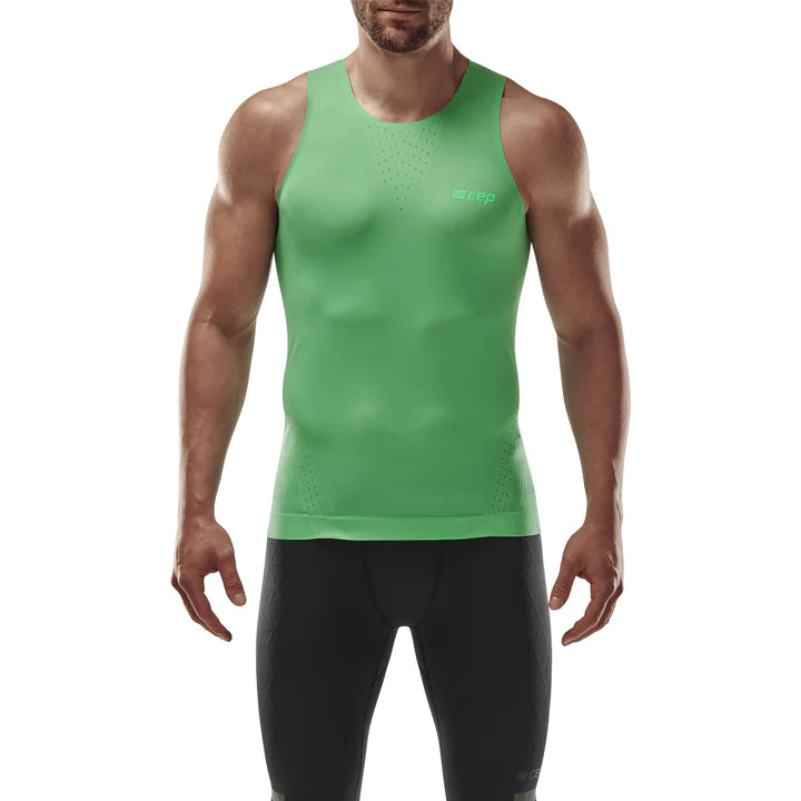 CEP Men's Ultralight Quick-Dry Performance Tank Top - Moisture Wicking Athletic Shirt for Running, Gym & Workouts - Green