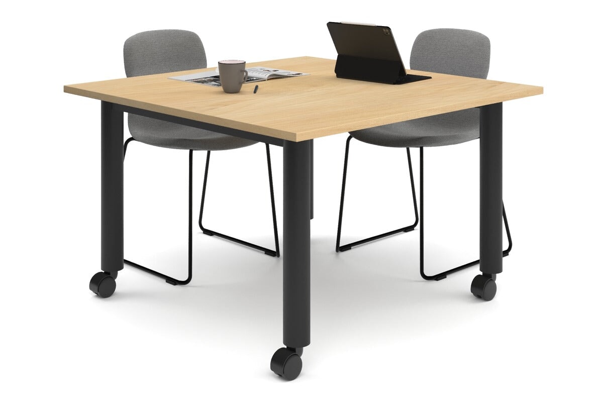 Quadro 80mm Cylinder Leg Mobile Meeting Table - 1200L x 1200W - Adjustable Height Conference Table for Office, Meeting Room & Coworking Space - Perfect for Team Collaboration & Business Meetings
