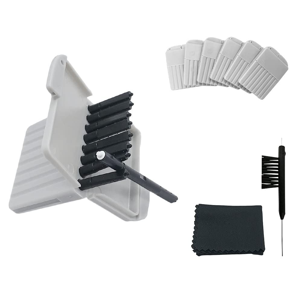 Phonak/Unitron/Widex Hearing Aid Wax Guards - 48 Pieces (6 Packs) with Cleaning Brush Kit & Carry Case - Cerumen Stop Filters for Hearing Protection - Perfect for Daily Cleaning and Travel Use
