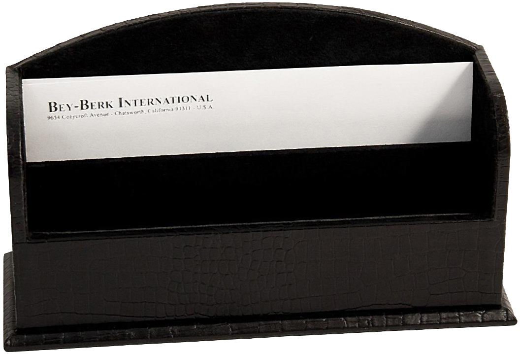 Premium Black Leather Letter Holder - Elegant Desk Organizer for Mail, Bills & Documents - Perfect for Home, Office & Workspace Organization