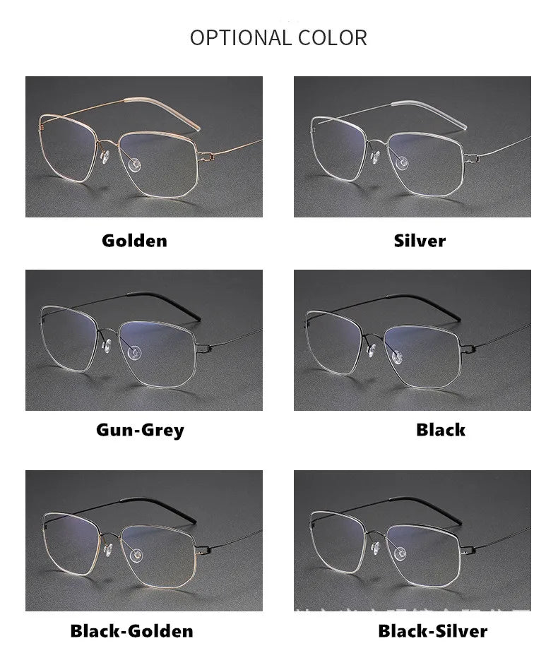 Aimee Women's Full Rim Square Screwless Titanium Eyeglasses Frame 13317 - Lightweight & Durable Eyewear for Work, Reading & Everyday Fashion