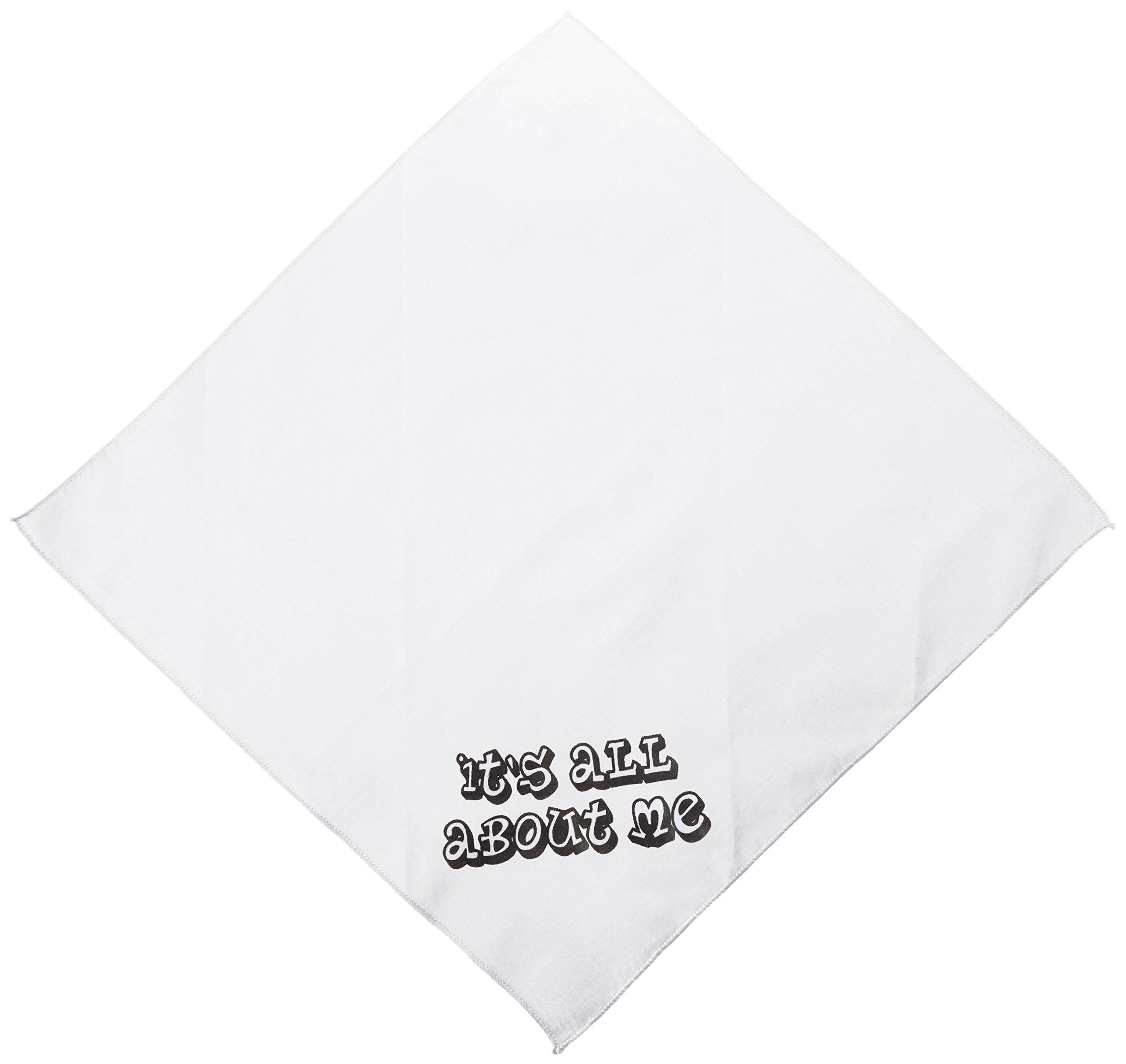 Custom Screen Printed Pet Bandana for Dogs - 'It's All About Me' White Small Dog Bandana - Perfect for Pet Photos, Birthdays & Special Occasions
