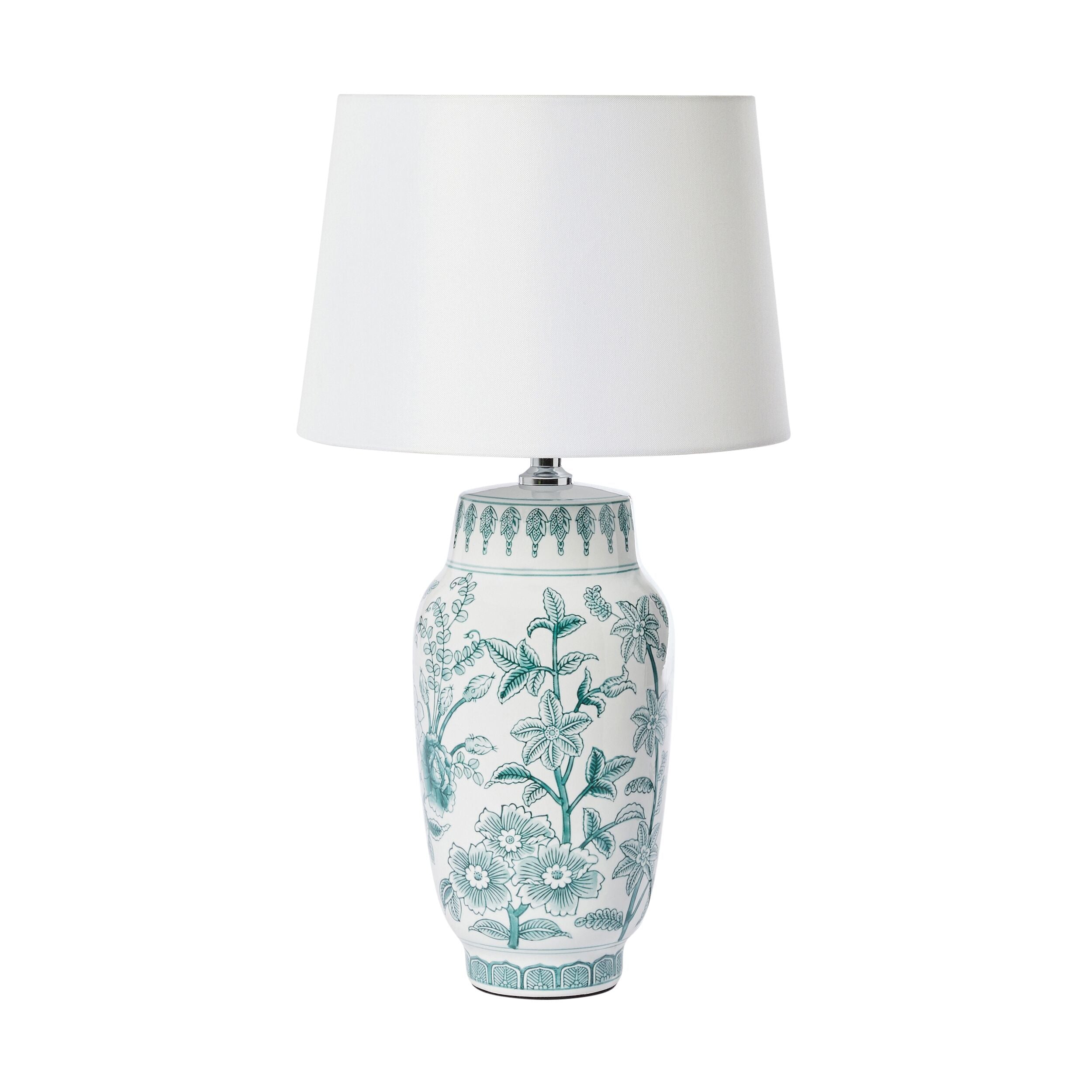 Botanica Blue Table Lamp - 25 Inches Tall Modern Ceramic Lamp for Living Room, Bedroom & Office - Perfect for Reading, Decor & Ambient Lighting