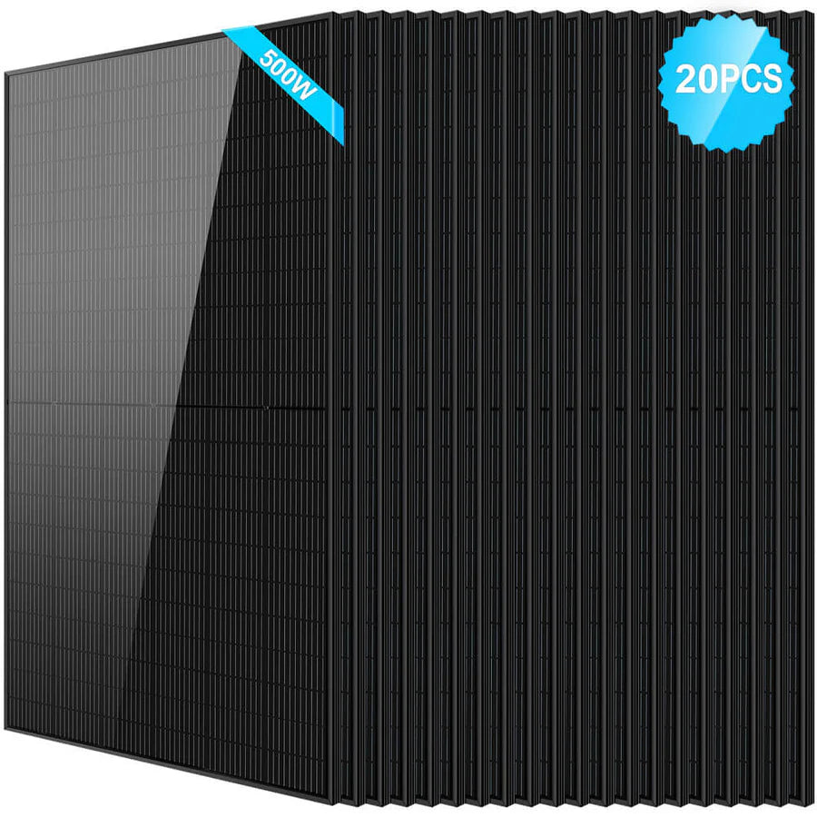 SunGoldPower 500W Monocrystalline Black PERC Solar Panel - High Efficiency Solar Panel for Home, RV, Boat & Off-Grid Power - Perfect for Residential, Camping and Emergency Backup Power