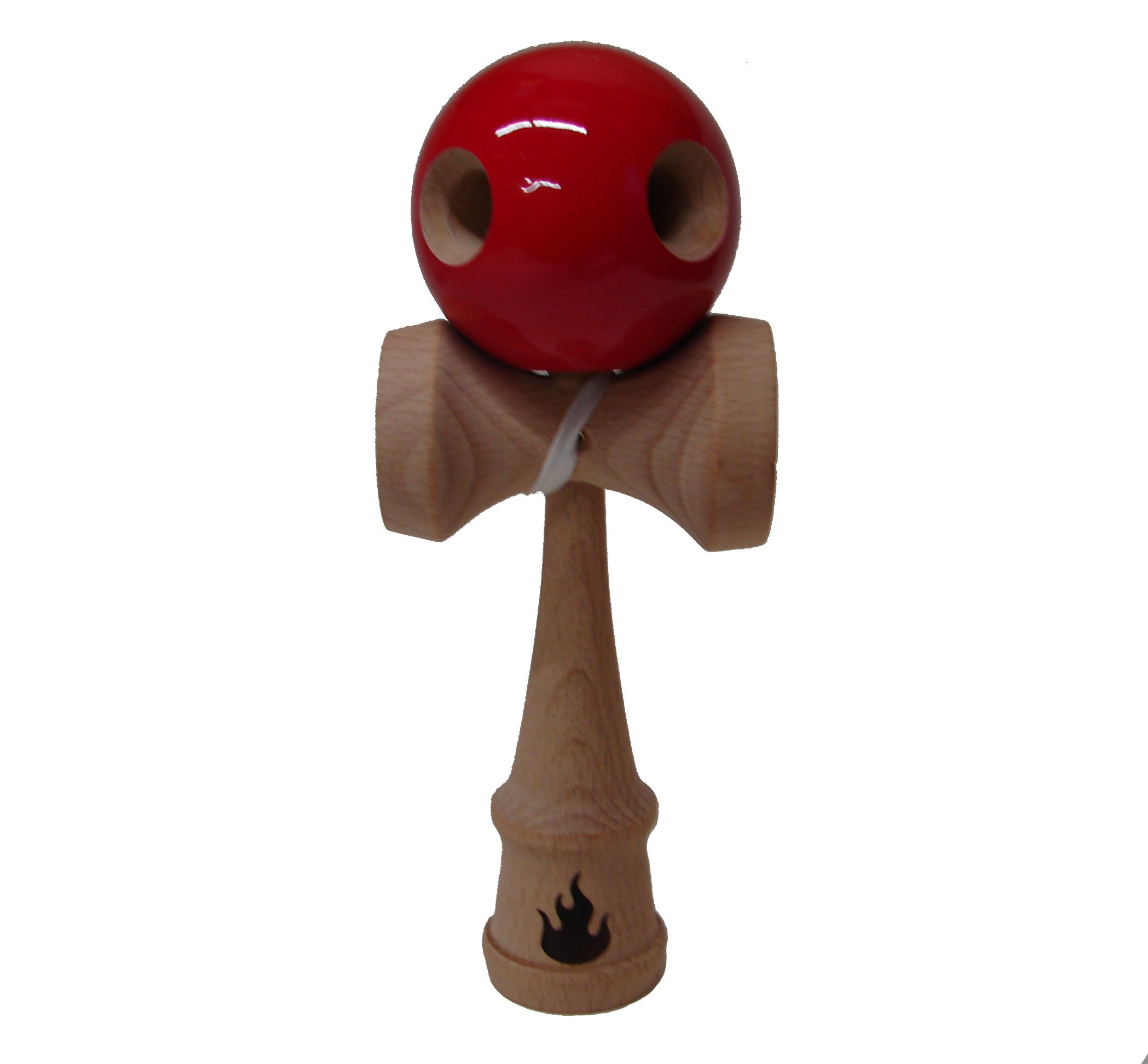 Premium 5-Hole Red Kendama Toy - Traditional Japanese Skill Game for Beginners & Pros - Perfect for Stress Relief, Office Fun & Outdoor Play