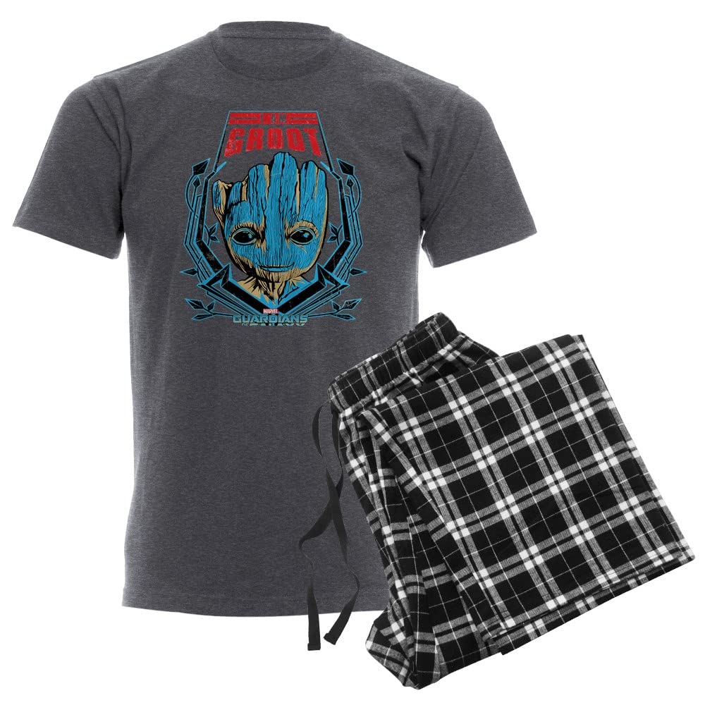 Guardians of the Galaxy Groot Smile Men's Pajama Set - Soft Charcoal Lounge Pants for Marvel Fans | Perfect for Sleepwear, Movie Nights & Comic-Con Cosplay