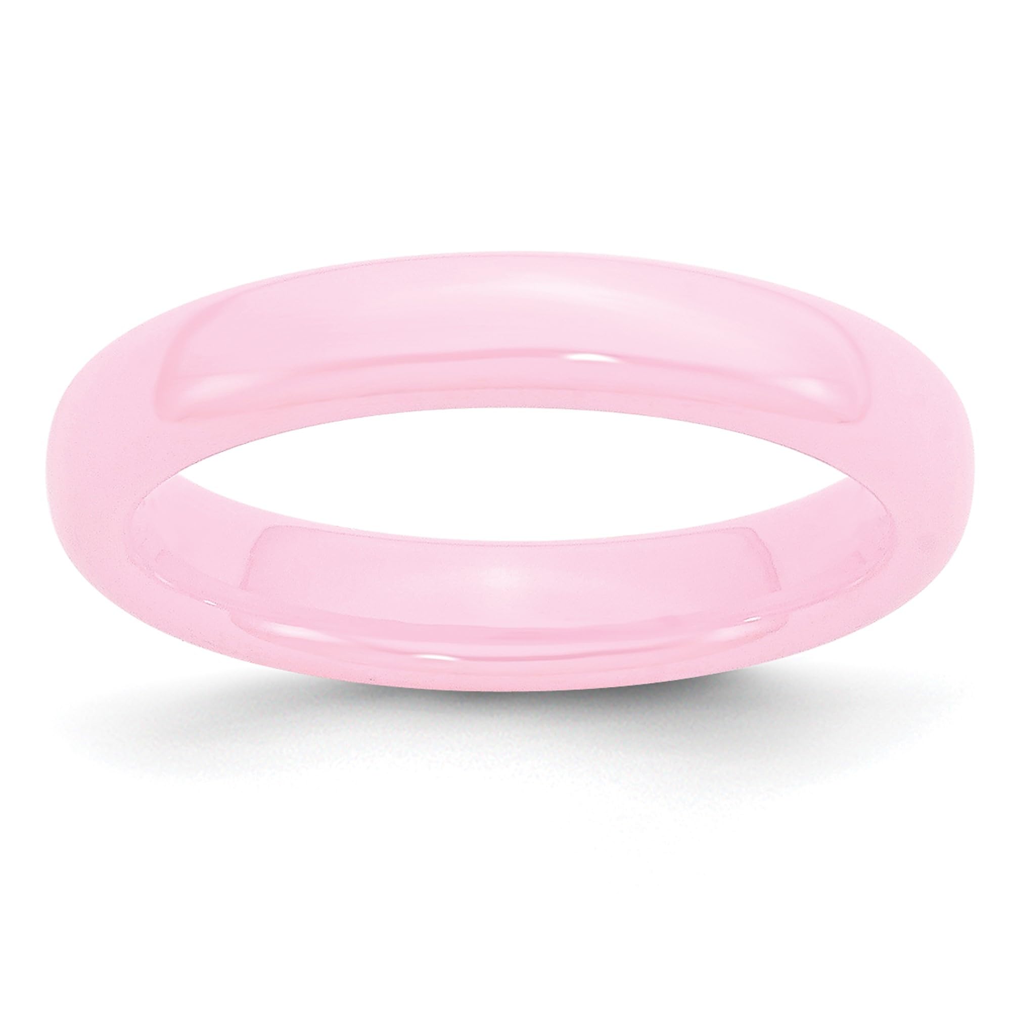 IceCarats 4mm Ceramic Pink Plain Classic Wedding Band Ring for Women - Elegant & Durable Engagement, Promise, or Anniversary Ring for Everyday Wear