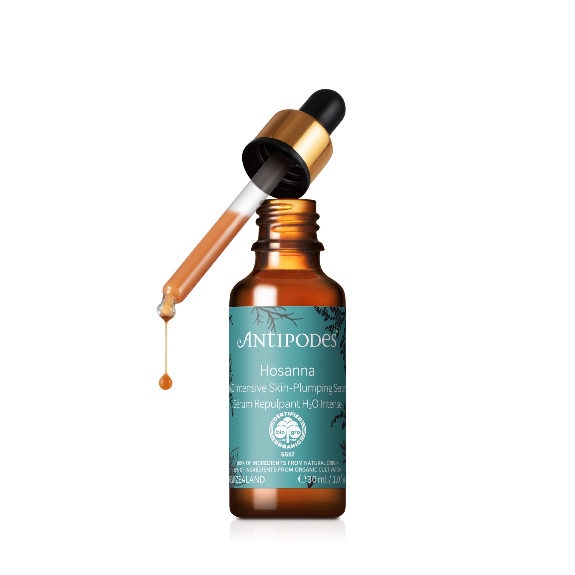 Antipodes Organic Hosanna H2O Skin Plumping Serum - Hydrating Face Serum for Glowing Skin | Vegan & Cruelty-Free | Perfect for Dry Skin & Anti-Aging Routine