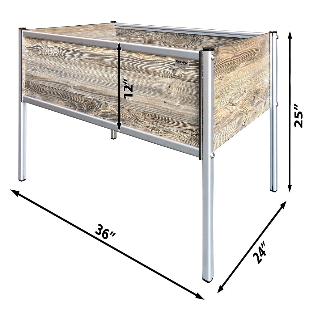 Elevated Wooden Raised Garden Bed with Drainage - 36