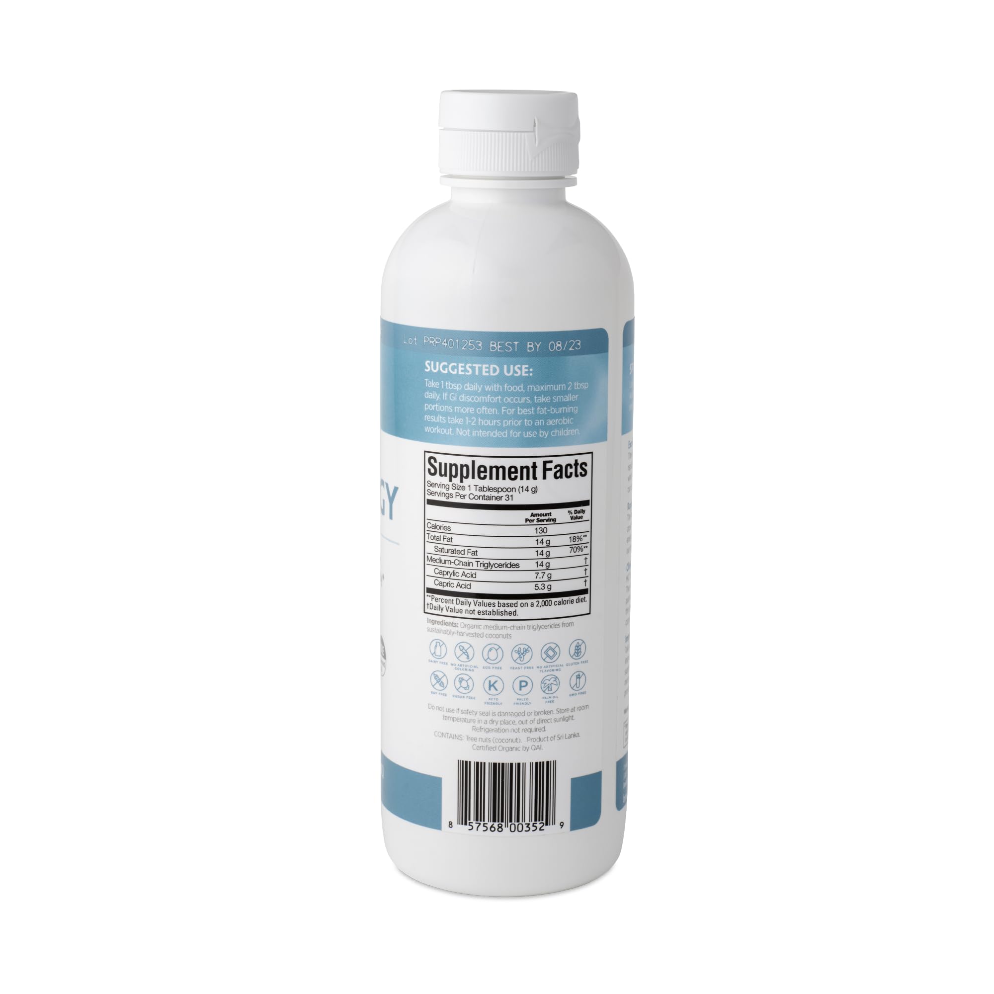 Dr. Amen BrainMD Brain MCT Energy Supplement - 16 fl oz Bottle | Supports Brain Function & Physical Energy | Enhances Focus & Satiety | Fast-Acting, Gluten-Free Formula (31 Servings) | Ideal for Workouts, Study Sessions & Keto Diets