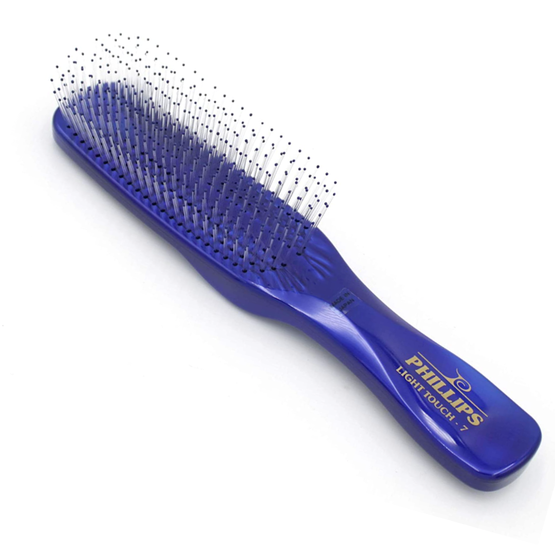 Philips Light Touch 7 Hair Brush with Bi-Level Bristles & Sapphire Finish - Detangling & Styling Brush for Smooth, Shiny Hair at Home or Salon