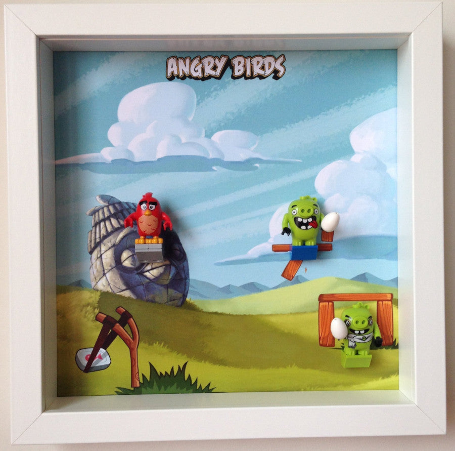 Lego® Angry Birds Minifigures Display Frame - Model 1 for Collectors | Perfect for Showcasing Mini Figures in Home, Office or Game Room