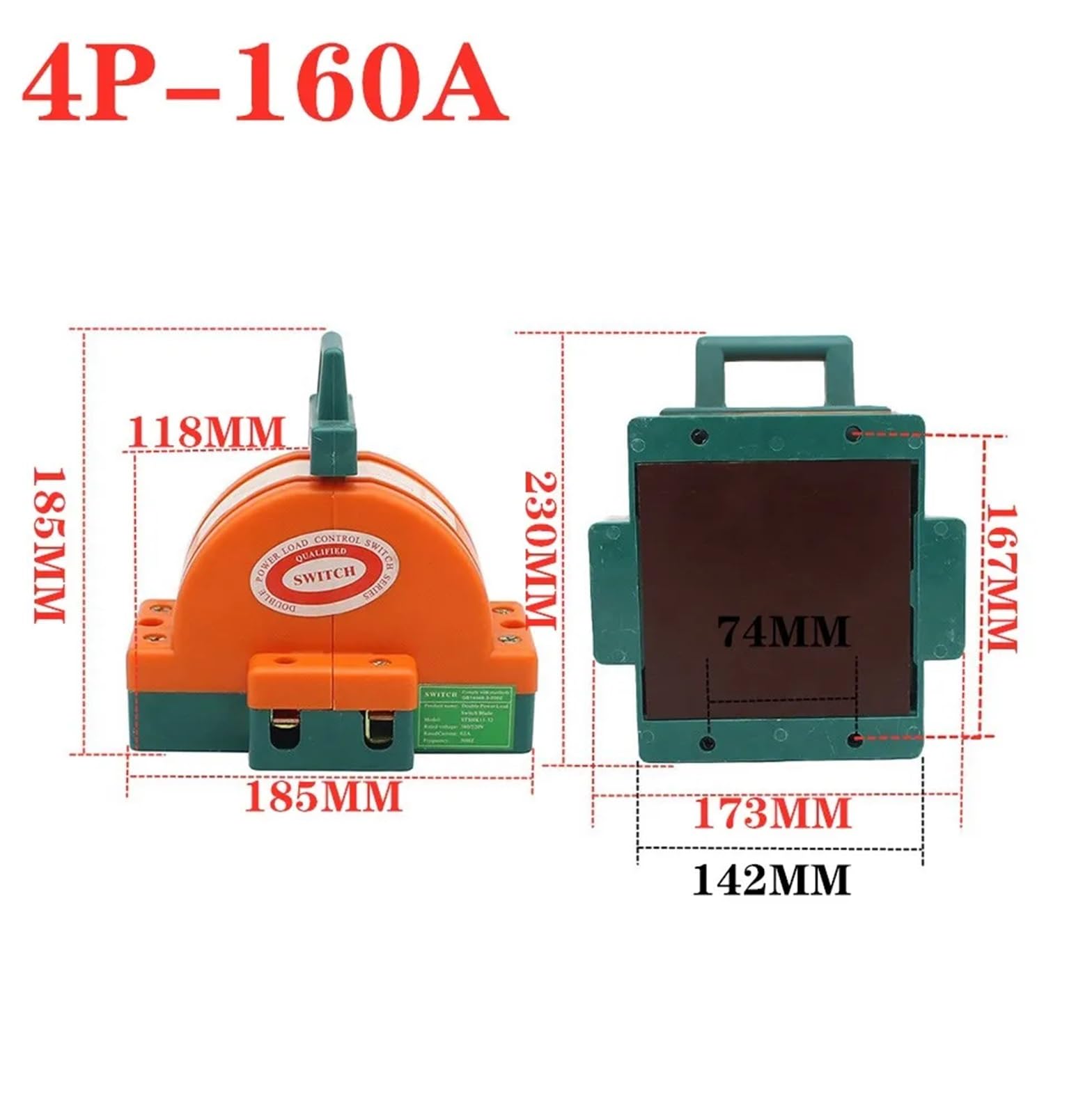 4P Knife Switch 32A 63A 100A 160A 225A - High Power 220V Double Throw Disconnector for Industrial Electrical Panels & Power Distribution Systems (4P 160A) - Perfect for Commercial Buildings, Factories & Heavy Duty Applications