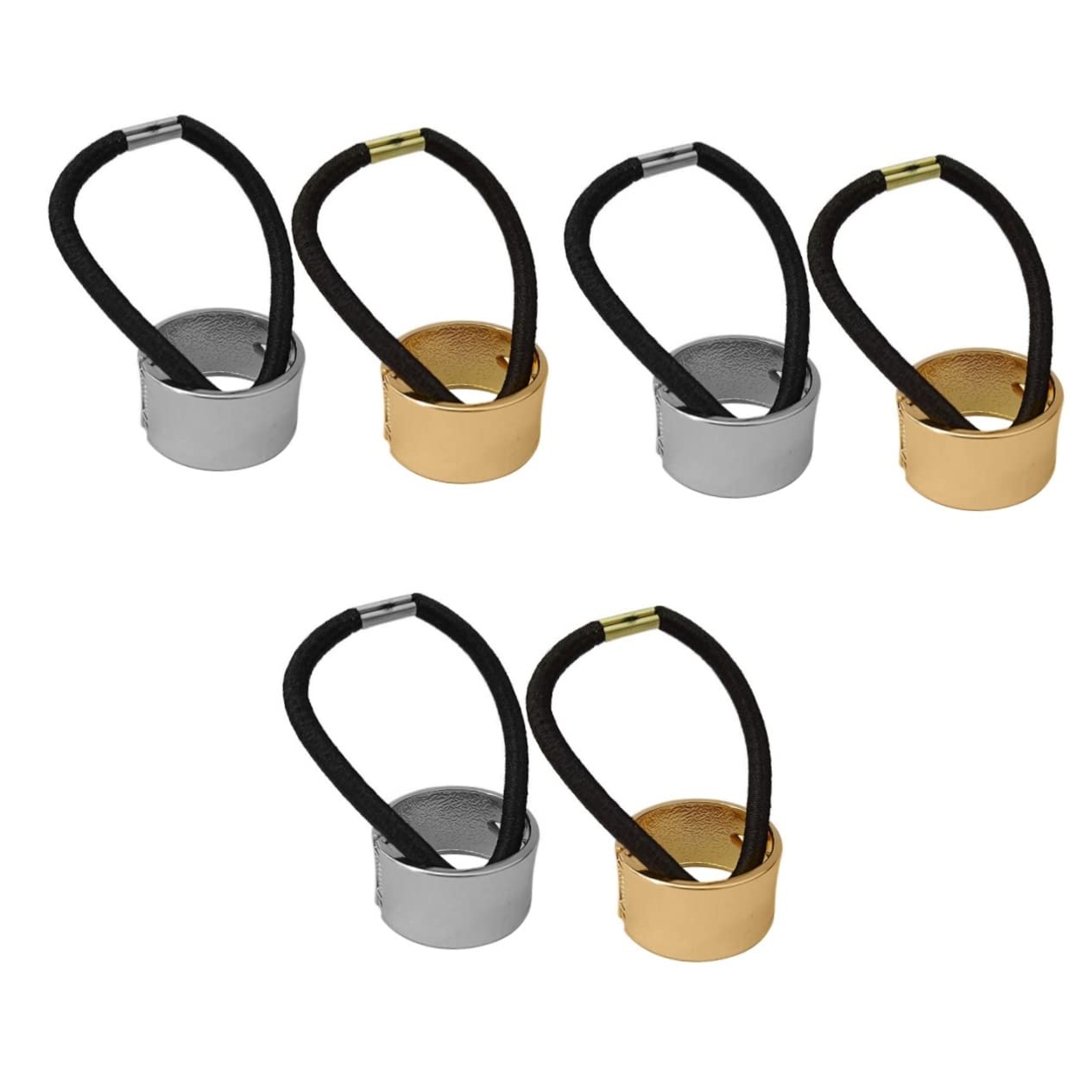 Beaupretty 6-Pack Women's Metal Hair Ties - Elastic Hair Ropes, Ponytail Cuff Holders & Scrunchies for Thick Hair - Stylish Hair Accessories for Work, Gym, Wedding & Everyday Use