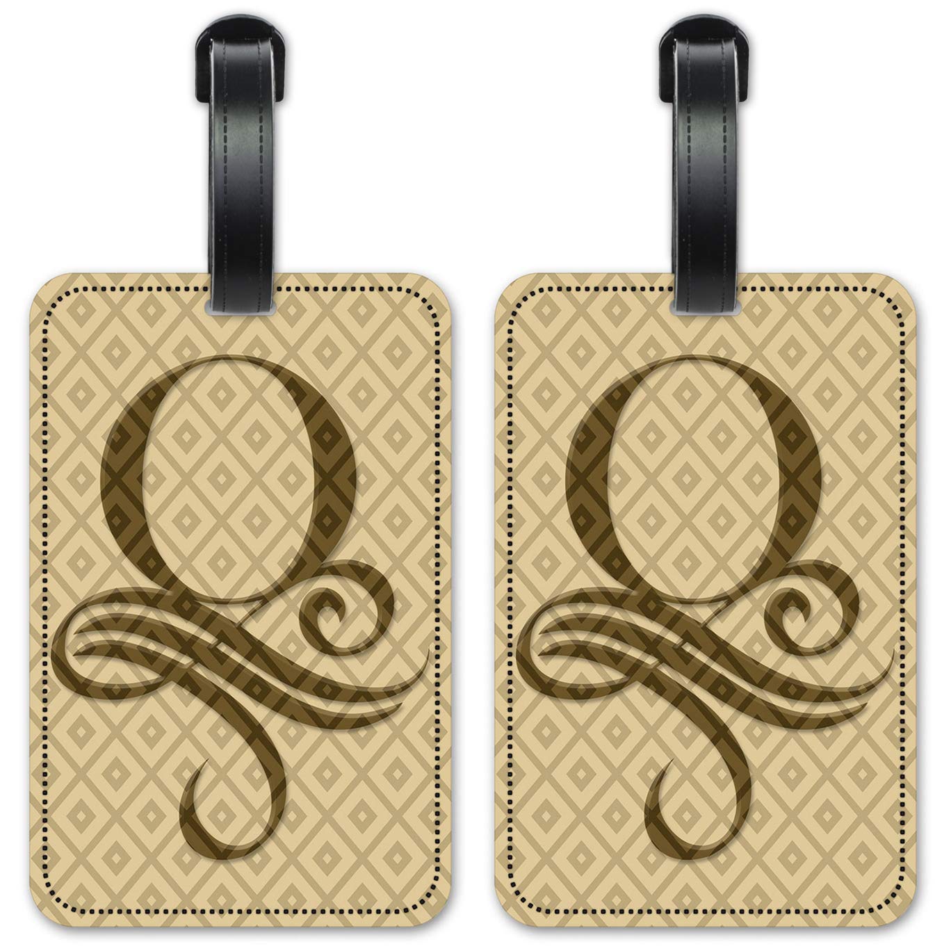 Personalized Letter O Monogram Luggage Tags - Waterproof Suitcase ID Cards for Travel - Set of 2 - Perfect for Airports, Cruise Ships & Business Trips