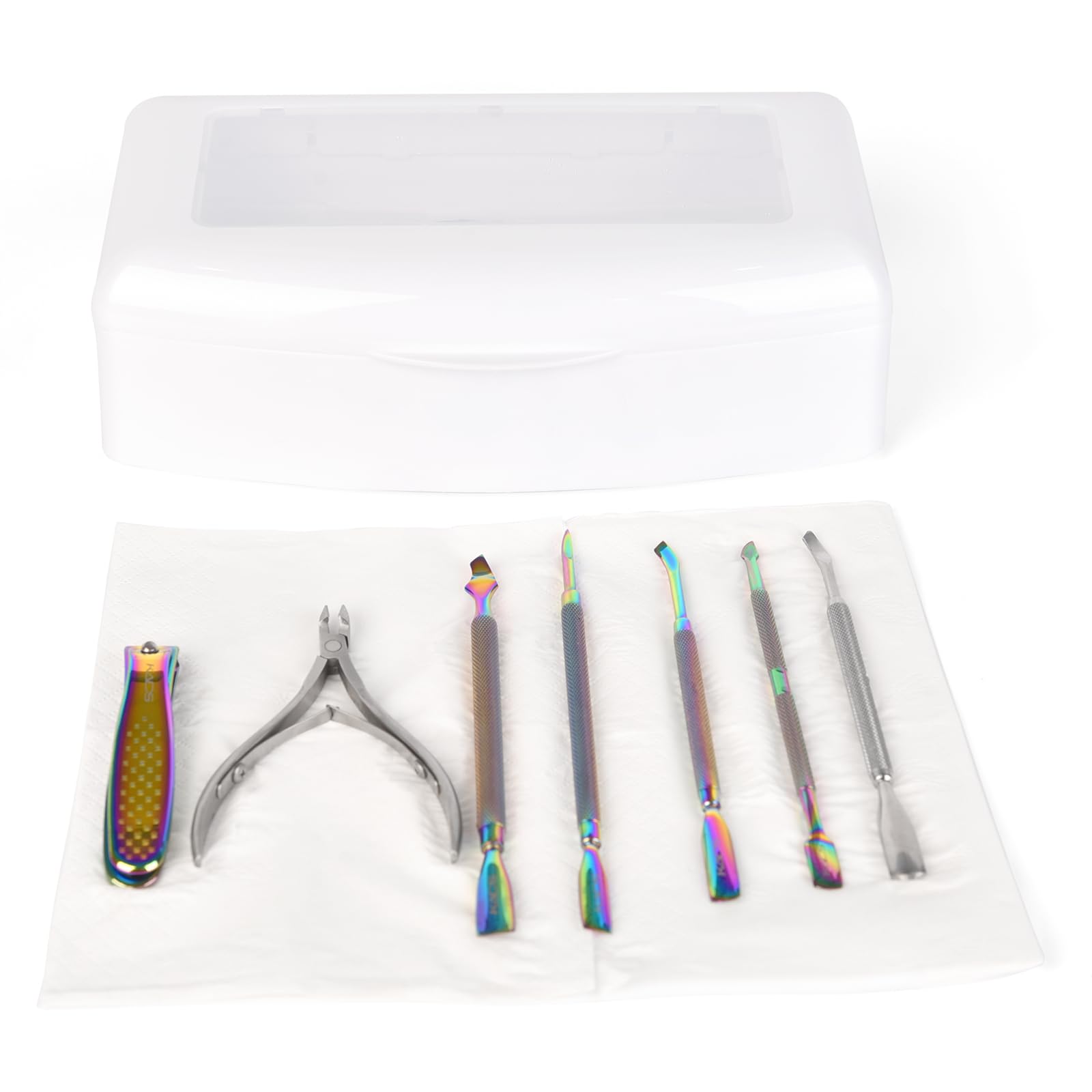 2Pcs Nail Tool Sterilizer Tray - Plastic Sterilization Box for Nail Clippers, Tweezers & Manicure Tools | Salon & Spa Equipment Organizer | Perfect for Nail Art, Hair Salons & Home Use