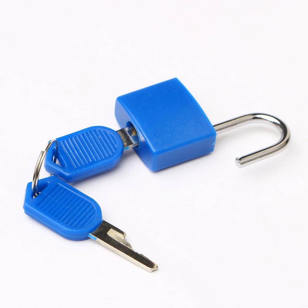 Pengxiaomei 4-Pack Mini Suitcase Locks with Key - 4 Colors Small Padlocks for Backpack, Luggage, Gym Lockers & School Bags (1.2×0.9 Inch) - Secure Travel, School & Sports Gear