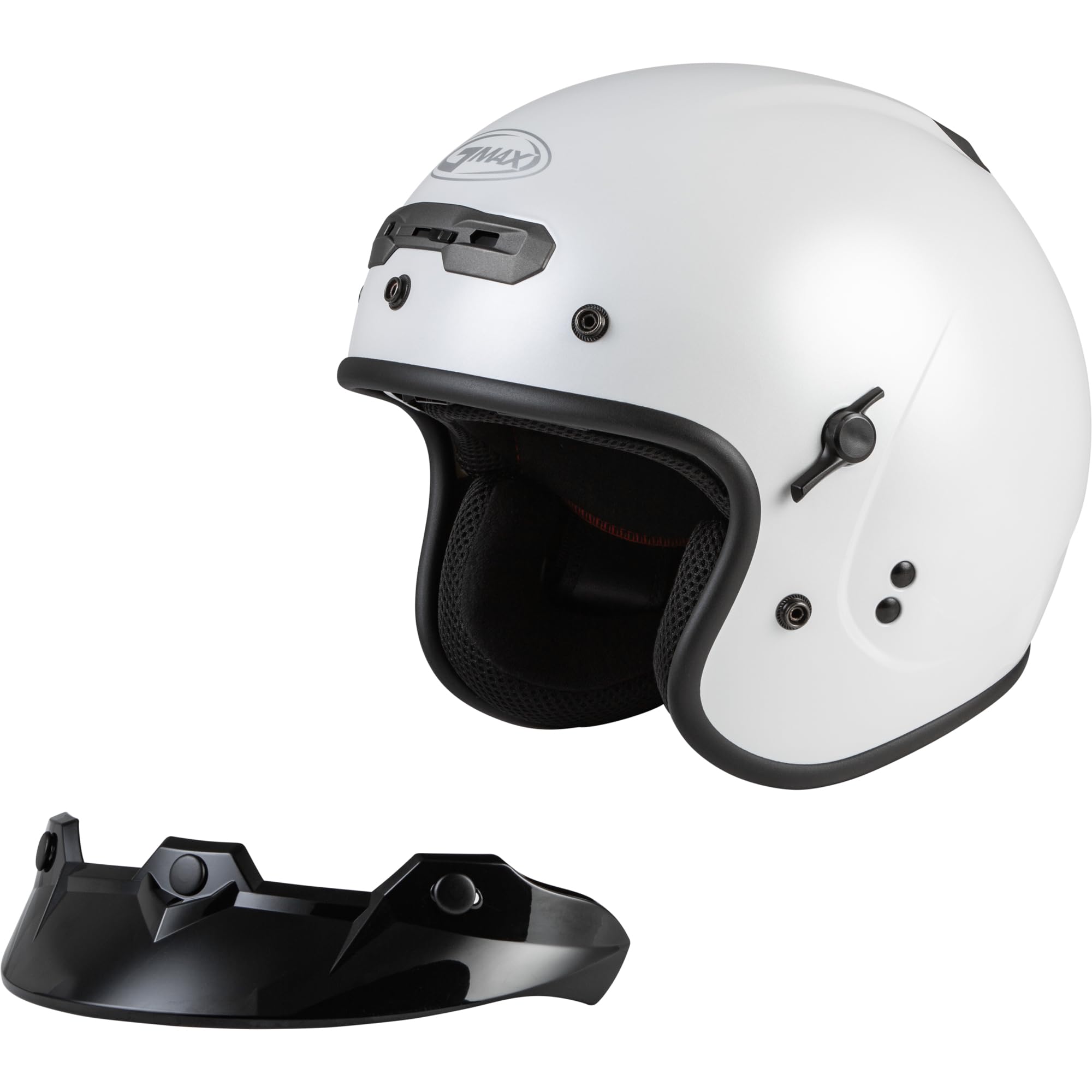 GMAX GM-32 Open-Face Motorcycle Helmet (Pearl White, X-Large) - DOT & FMVSS 218 Certified - Lightweight & Ventilated for Comfort - Perfect for Cruiser, Scooter & Street Riding
