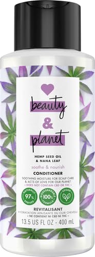 Love Beauty and Planet Hydrating Conditioner with Hemp Seed Oil & Nana Leaf - 100% Biodegradable, Vegan, Silicone-Free, Cruelty-Free - Soothes & Nourishes Dry Scalp - 13.5 oz for Daily Hair Care & Scalp Treatment
