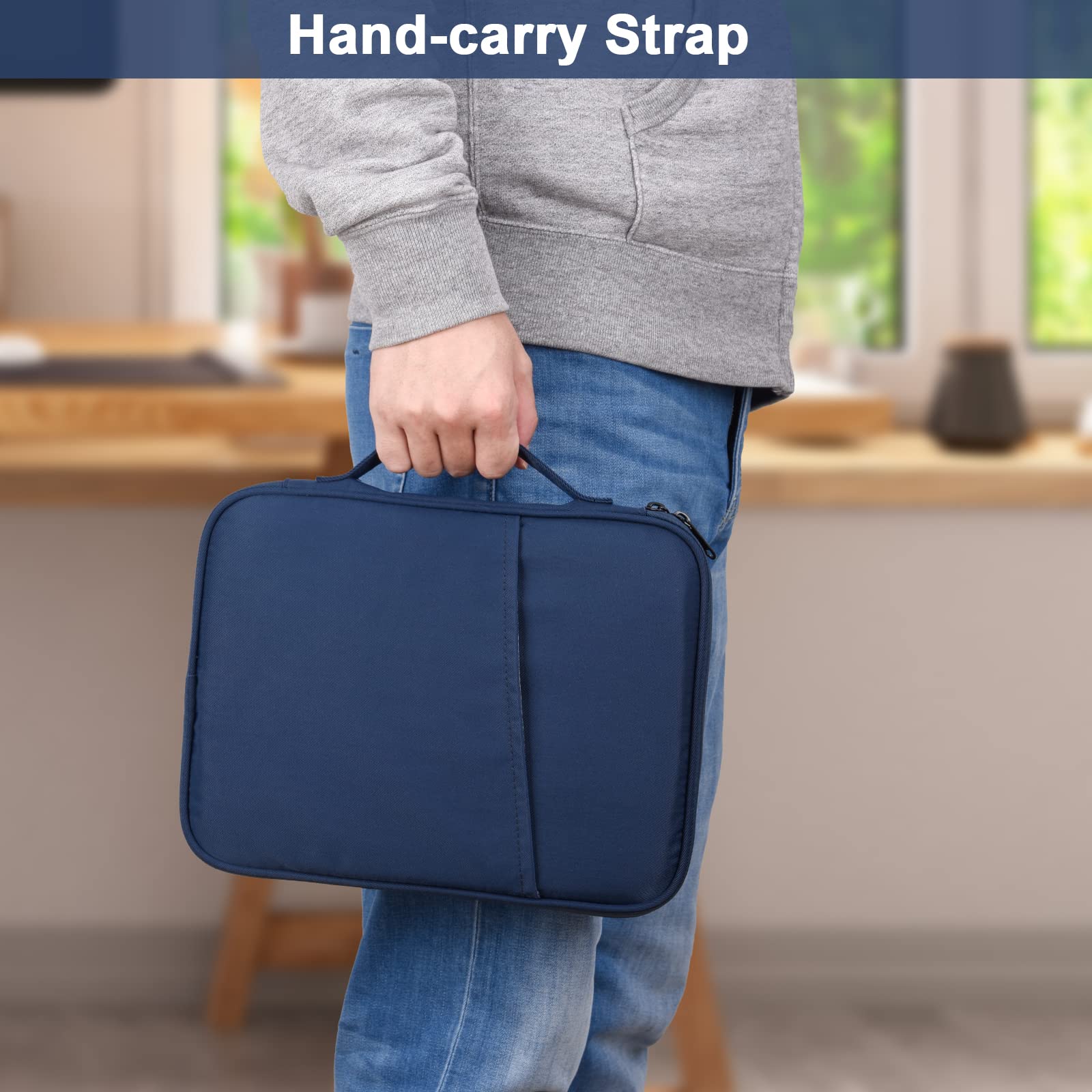 Premium iPad Pro 11 Inch Sleeve Case - Protective Travel Tablet Bag Compatible with iPad Pro 11 (M4), iPad 10.9 (10th Gen), iPad Air 11 (M2), Galaxy Tab S9/S8 - Navy Blue - Perfect for Business Travel, Commuting & Daily Protection