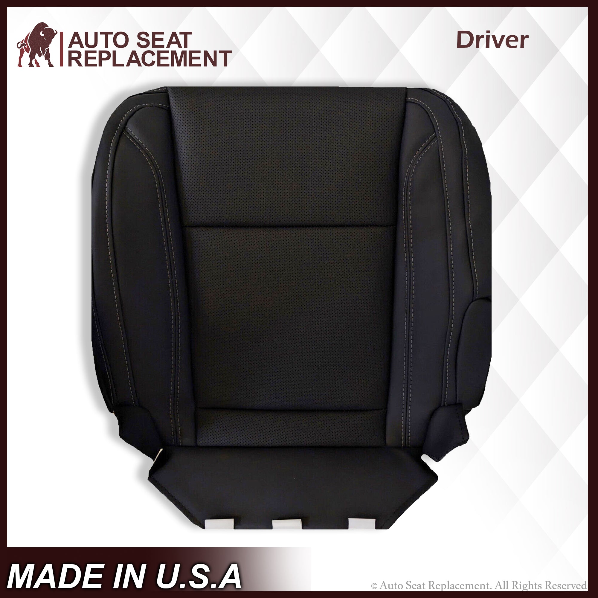 2015-2018 Dodge Charger SE Custom Fit Leather Seat Covers - Front Driver & Passenger Side - Premium Black Auto Interior Accessories for Car Protection & Comfort Upgrade
