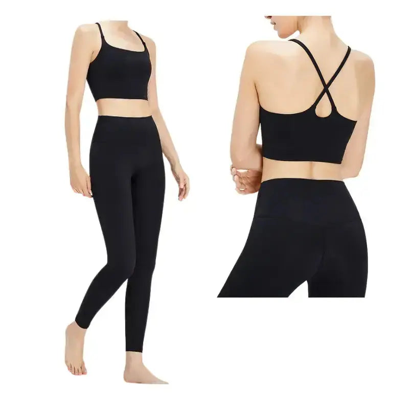 Women's High-Waisted Yoga Pants & Sports Bra Set - Breathable Workout Clothes for Gym, Running & Yoga | Swimcore Activewear for Women | Perfect for Fitness, Pilates & Lounge Wear