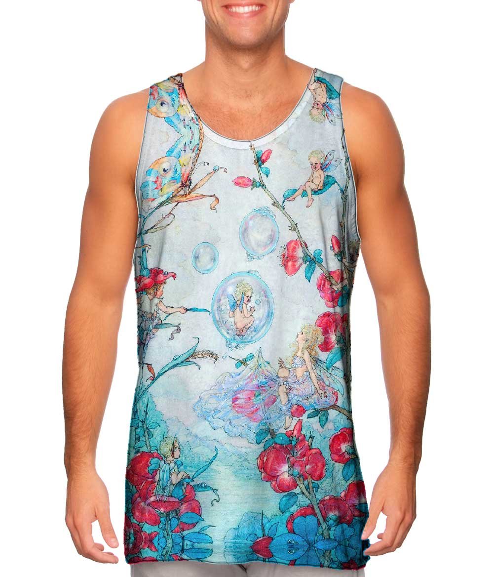 Yizzam Harold Gaze Fairies and Bubbles Graphic T-Shirt - Men's Cotton Tank Top for Summer Casual Wear & Beach Outings